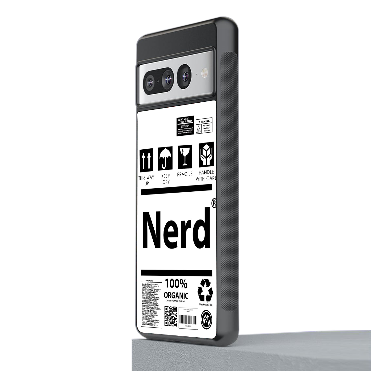 nerd white label back phone cover | glass case for google pixel 7 pro