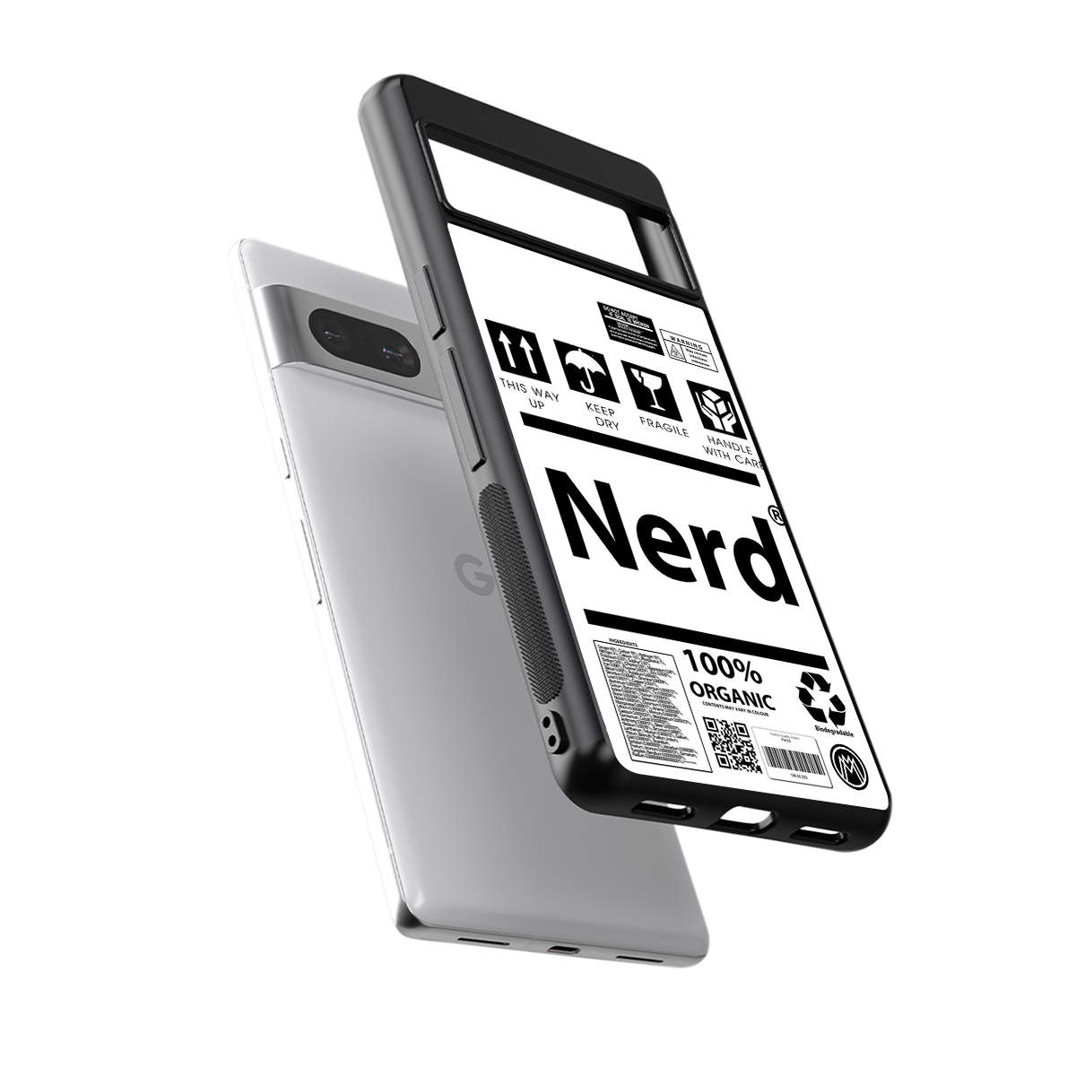 nerd white label back phone cover | glass case for Google Pixel 7A