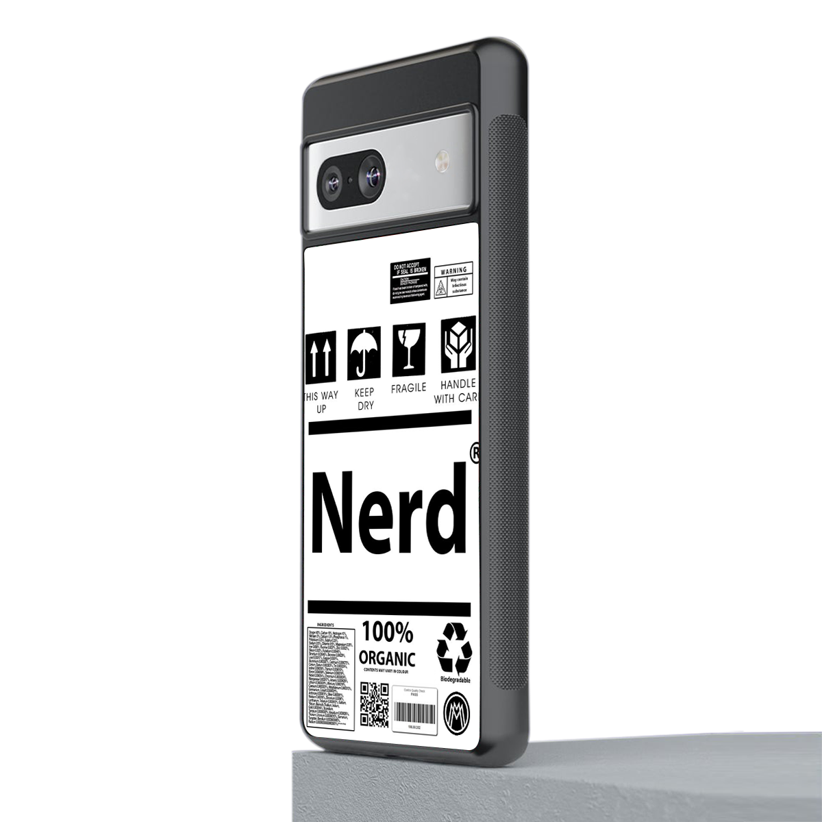 nerd white label back phone cover | glass case for Google Pixel 7A