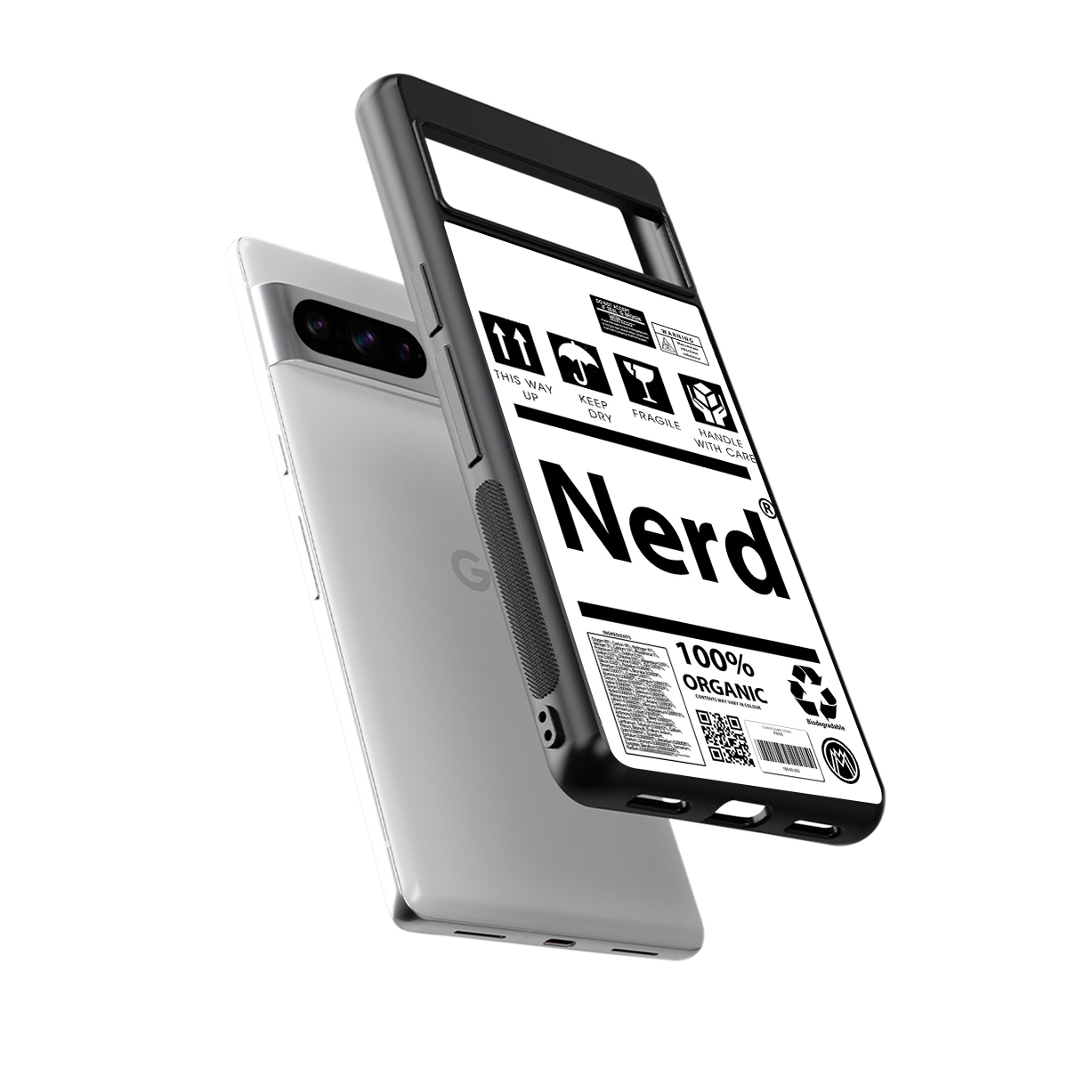 nerd white label back phone cover | glass case for google pixel 8 pro
