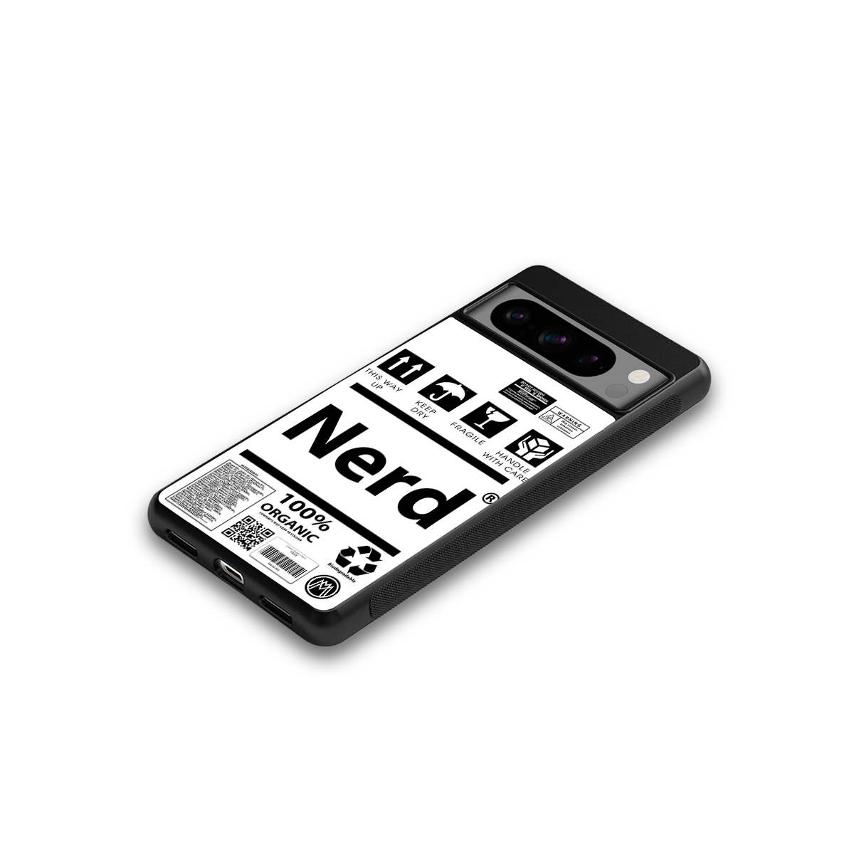 nerd white label back phone cover | glass case for google pixel 8 pro