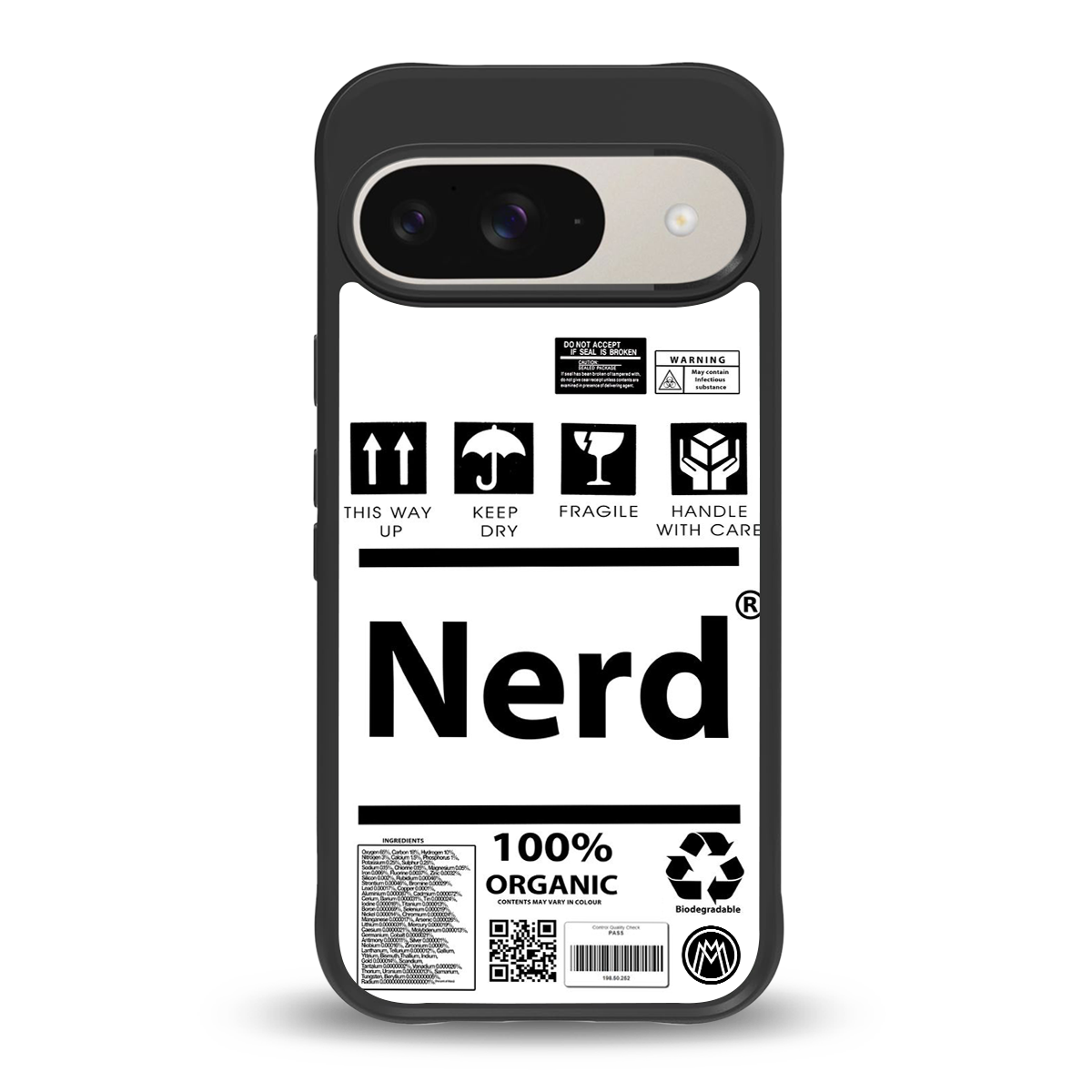 nerd white label back phone cover | glass case for google pixel 9