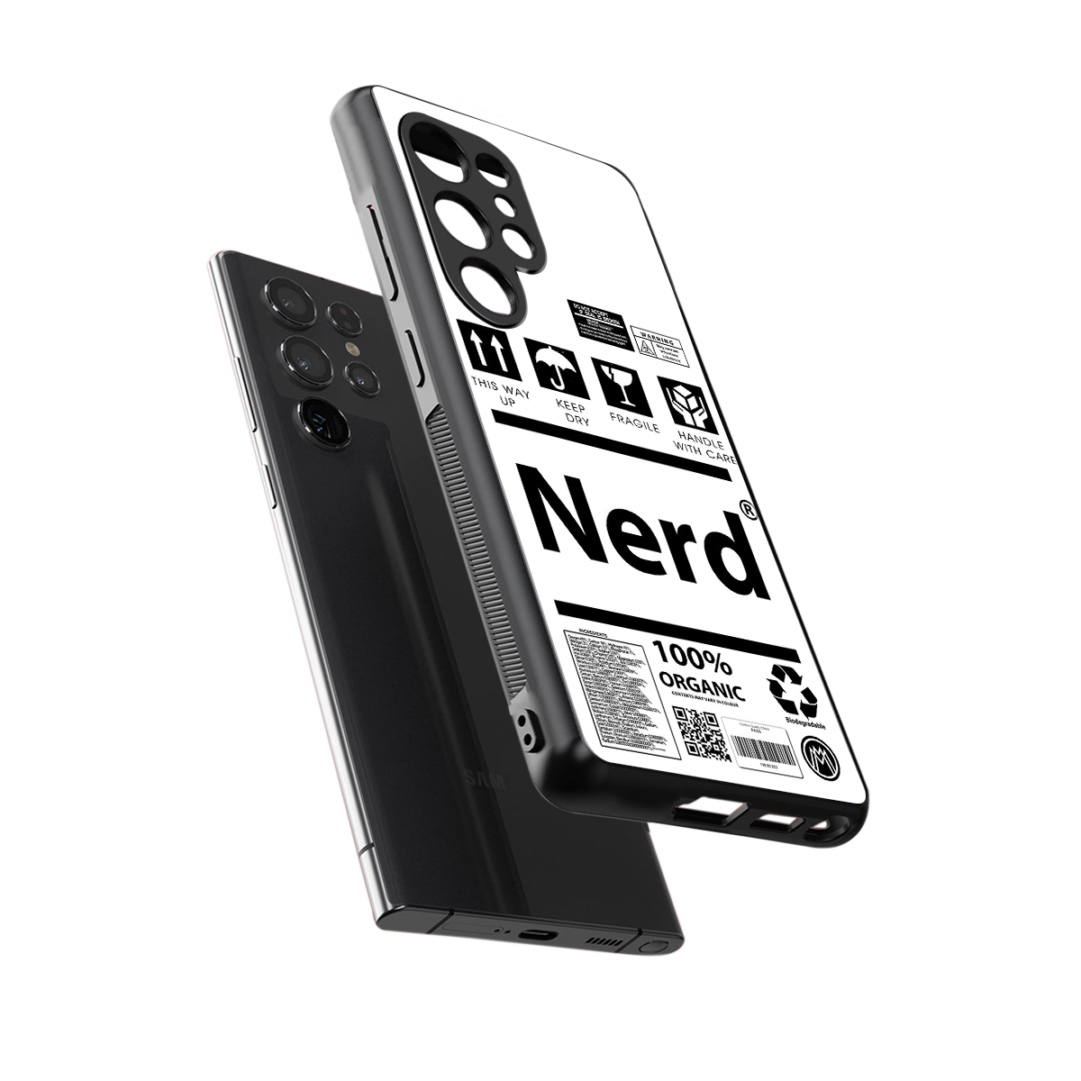 nerd white label back phone cover | glass case for samsung galaxy s25 ultra