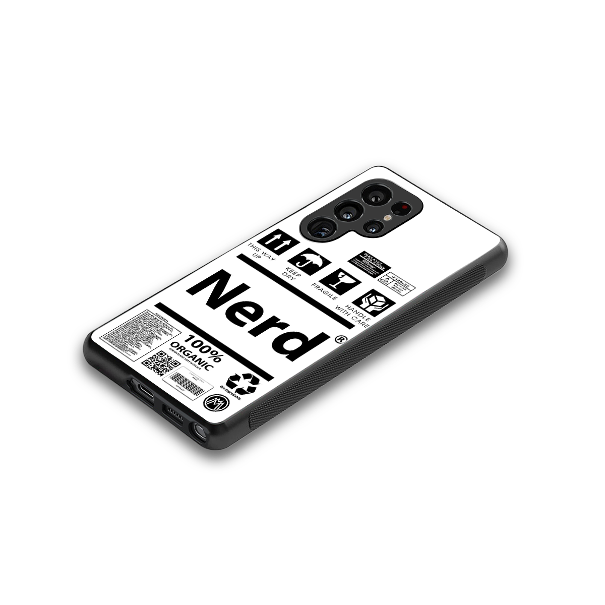 nerd white label back phone cover | glass case for samsung galaxy s25 ultra