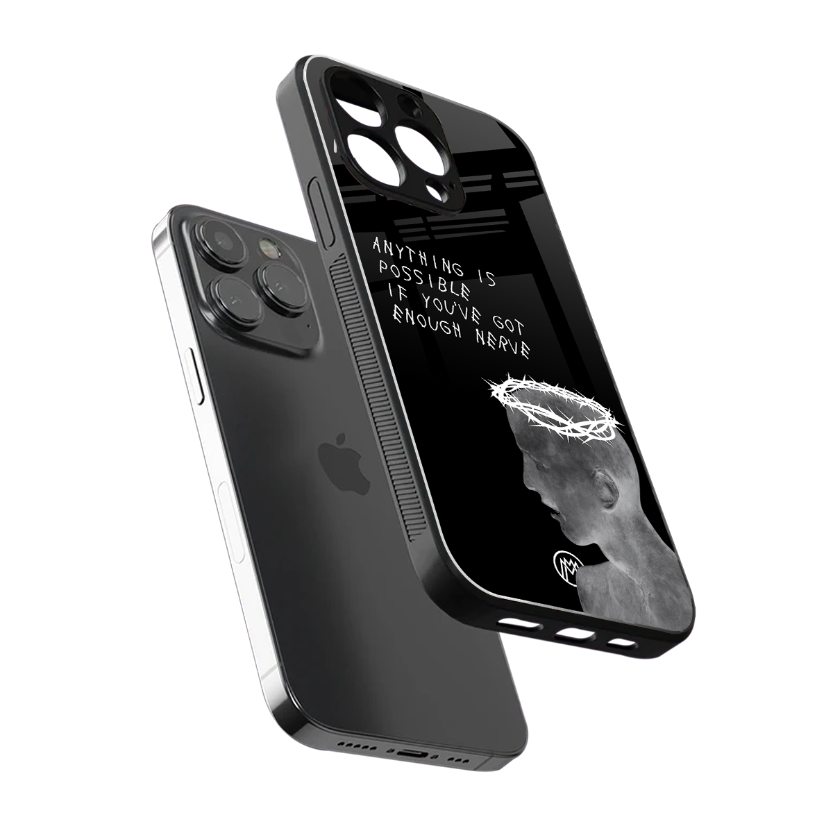 nerve back phone cover | glass case for iphone 14 pro max