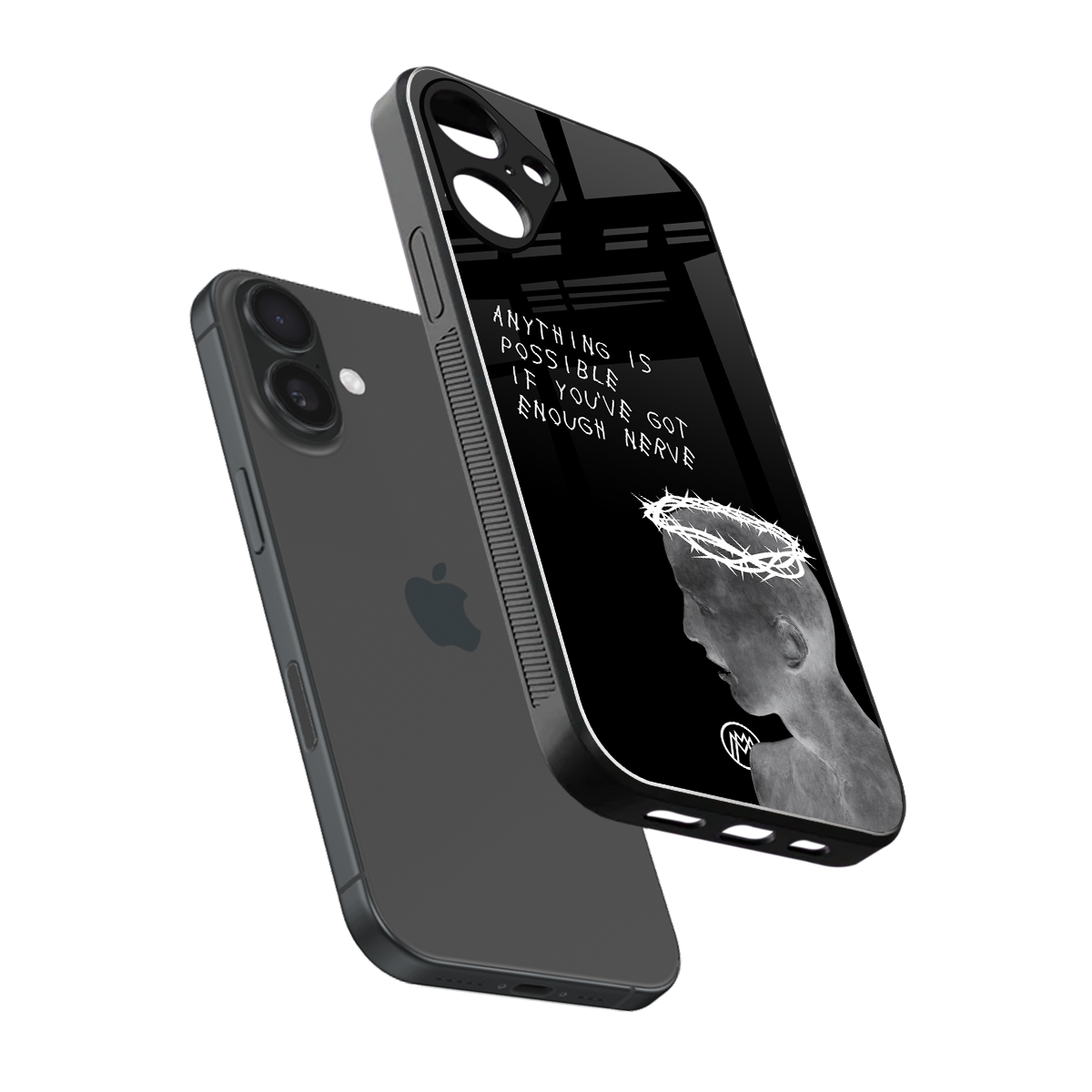 nerve back phone cover | glass case for iphone 16 plus