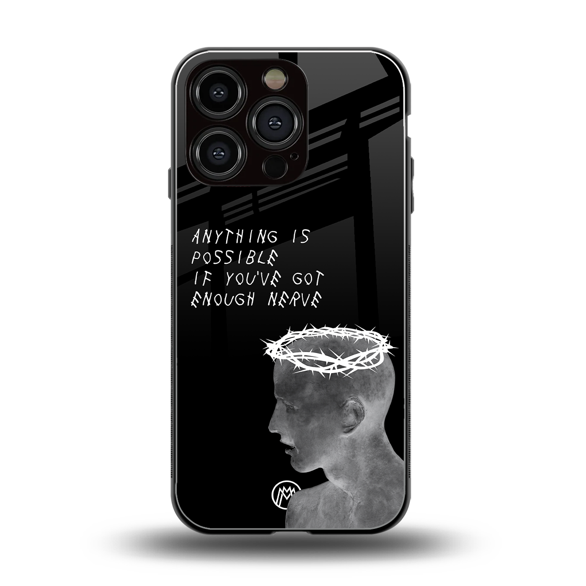 nerve back phone cover | glass case for iphone 16 pro