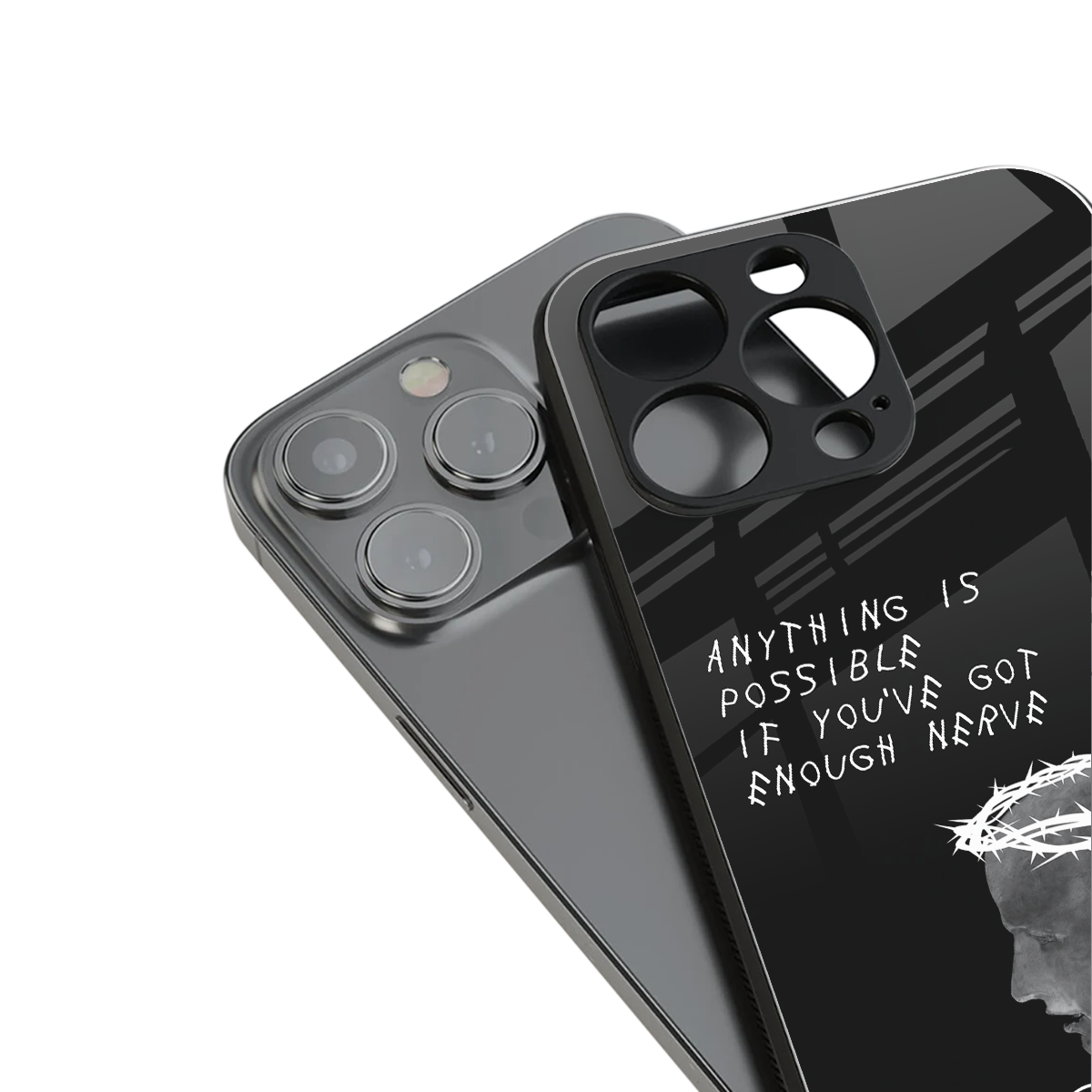 nerve back phone cover | glass case for iphone 14 pro max