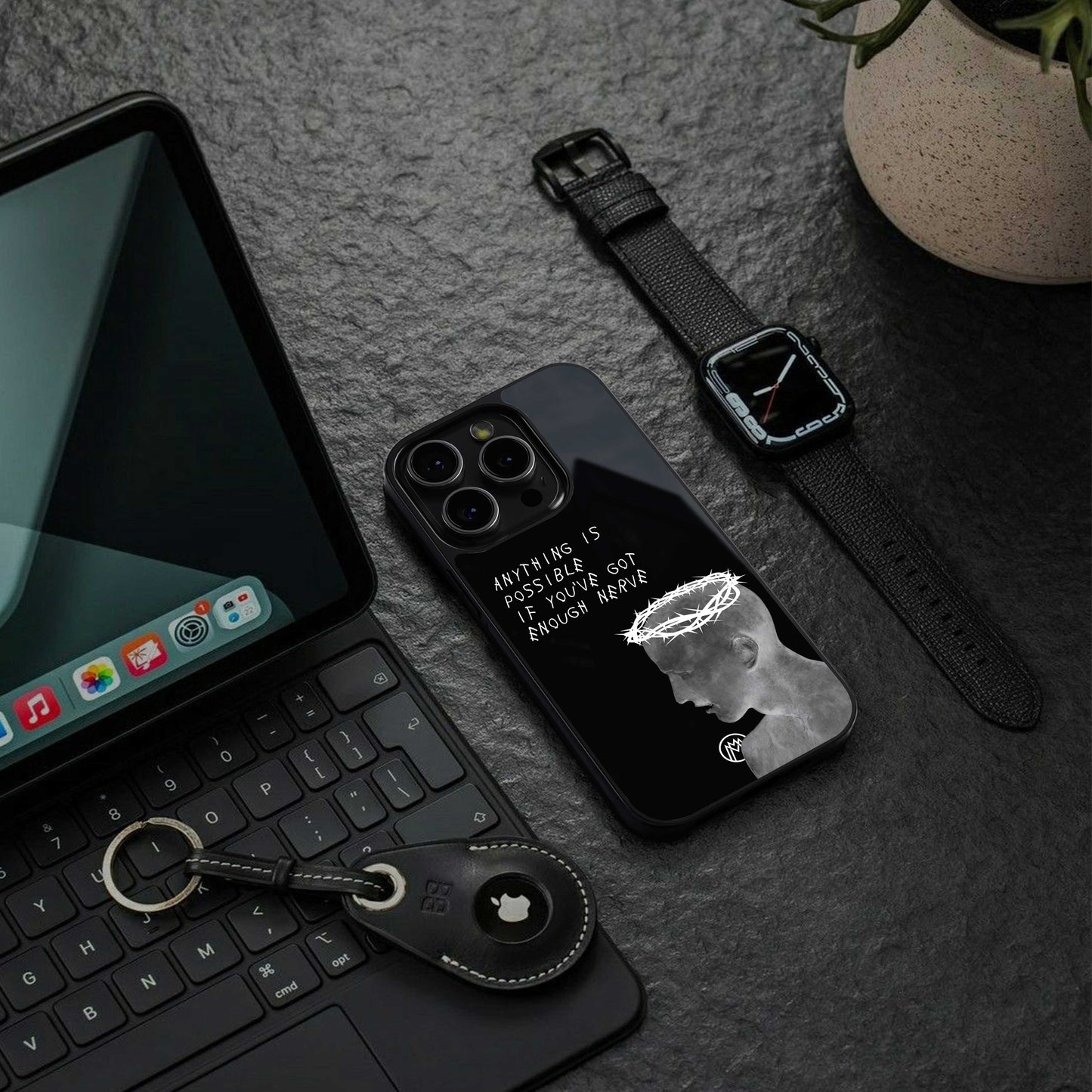 nerve back phone cover | glass case for iphone 13 pro max