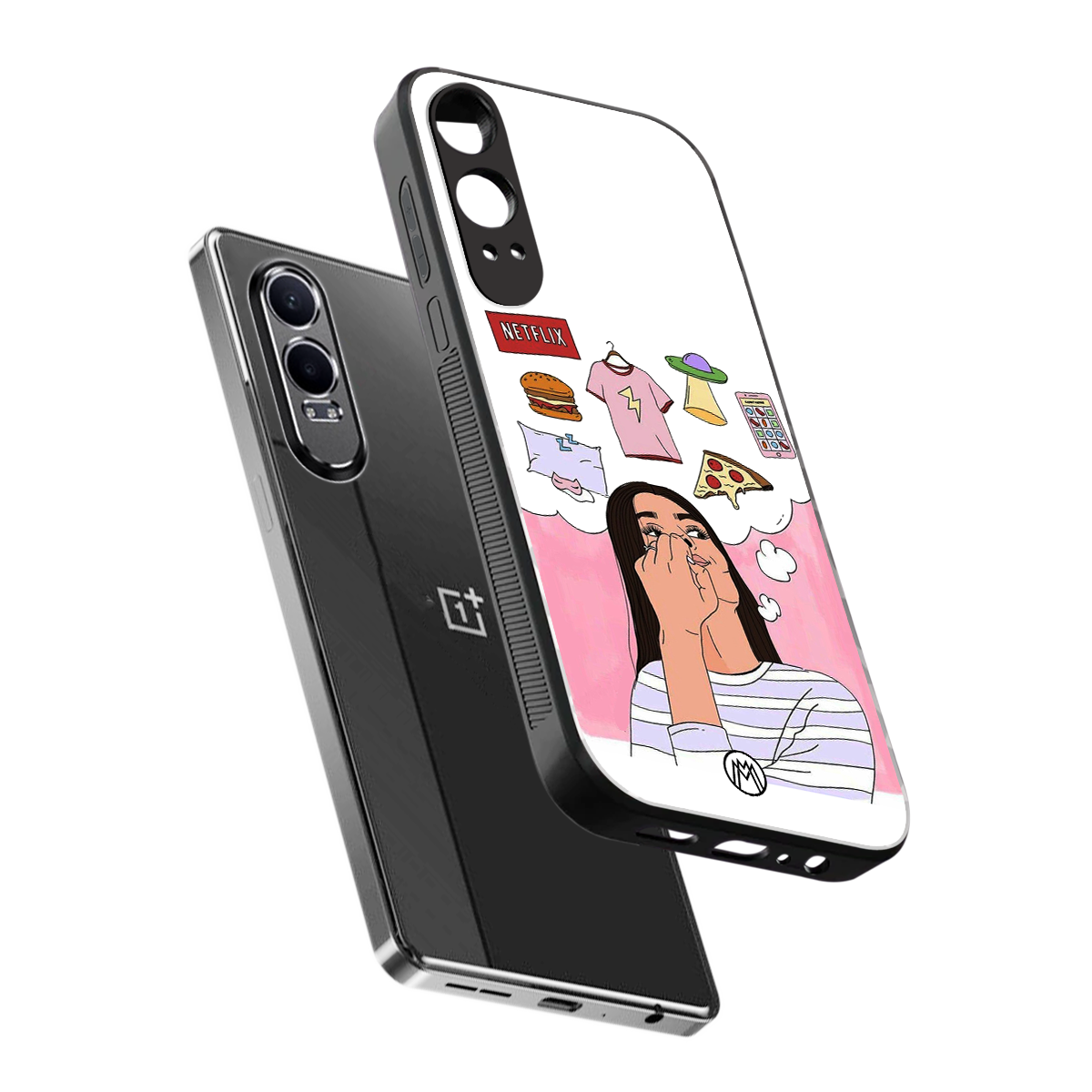 netflix and chill back phone cover | glass case for oneplus nord ce 4 lite