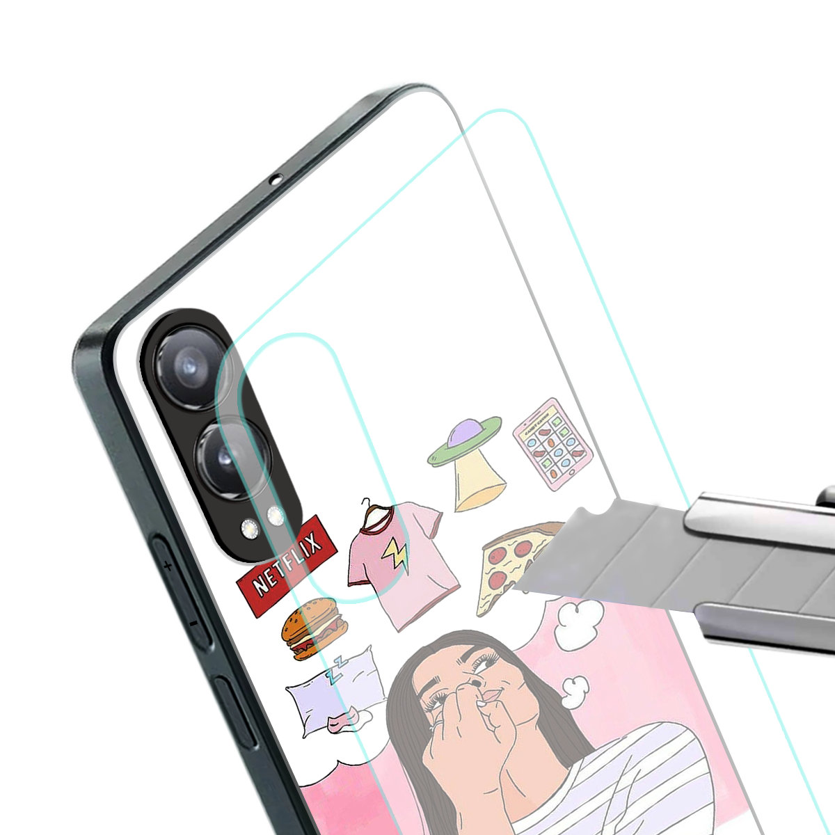 netflix and chill back phone cover | glass case for oneplus nord ce 4 lite