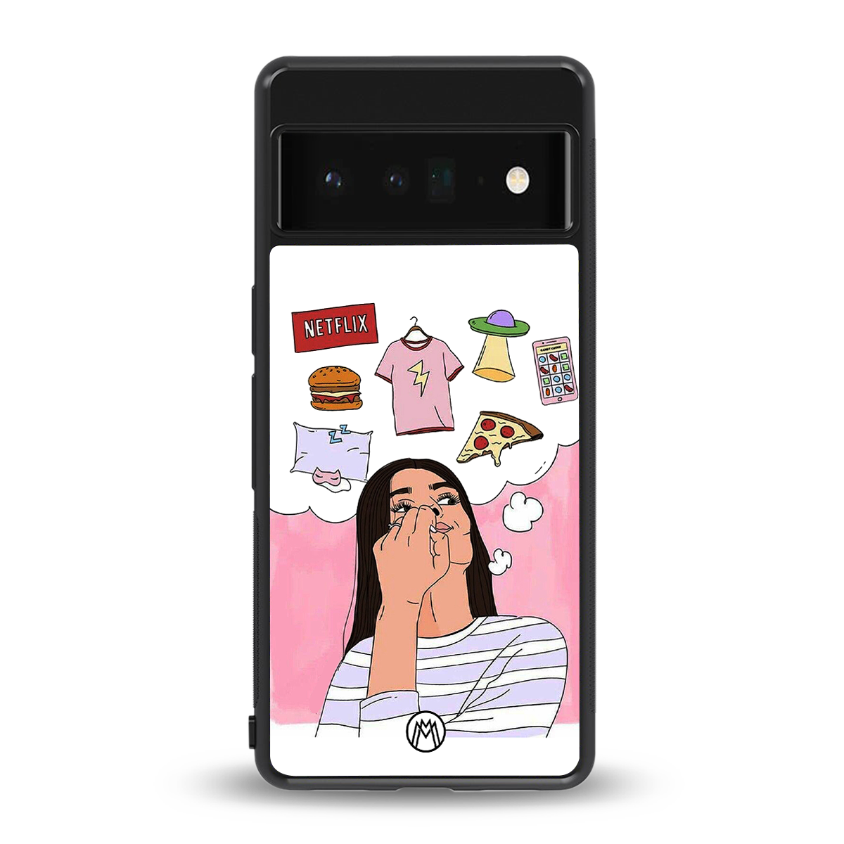 netflix and chill back phone cover | glass case for google pixel 6 pro