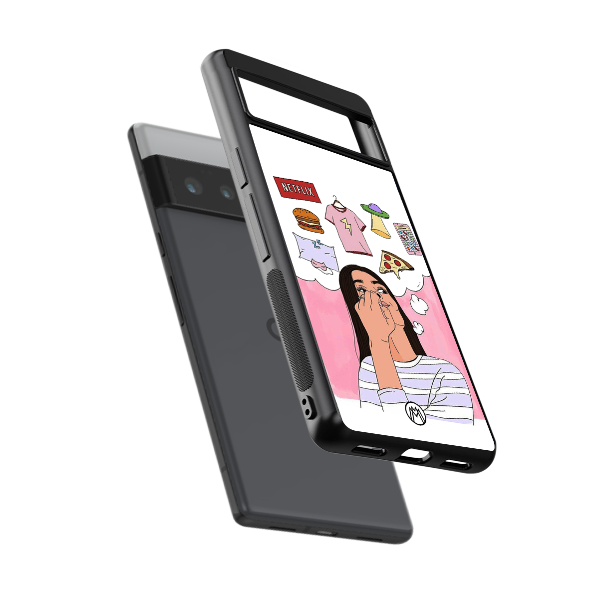 netflix and chill back phone cover | glass case for google pixel 6 pro