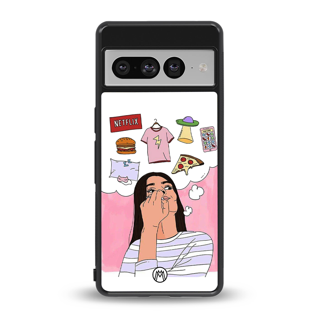 netflix and chill back phone cover | glass case for google pixel 7 pro