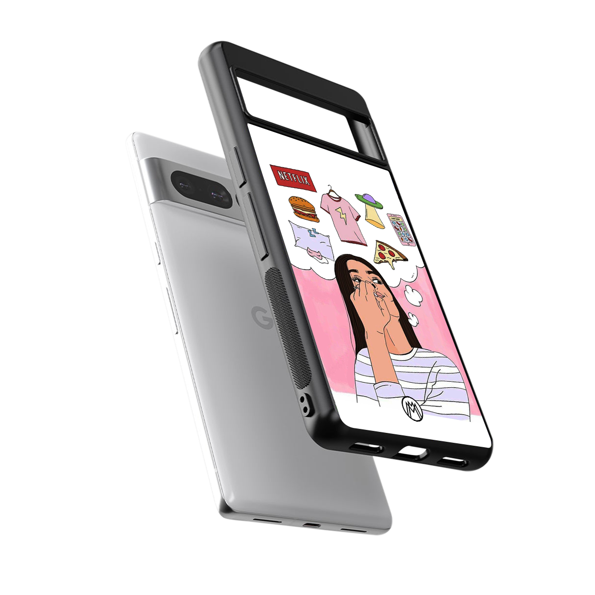 netflix and chill back phone cover | glass case for google pixel 7 pro