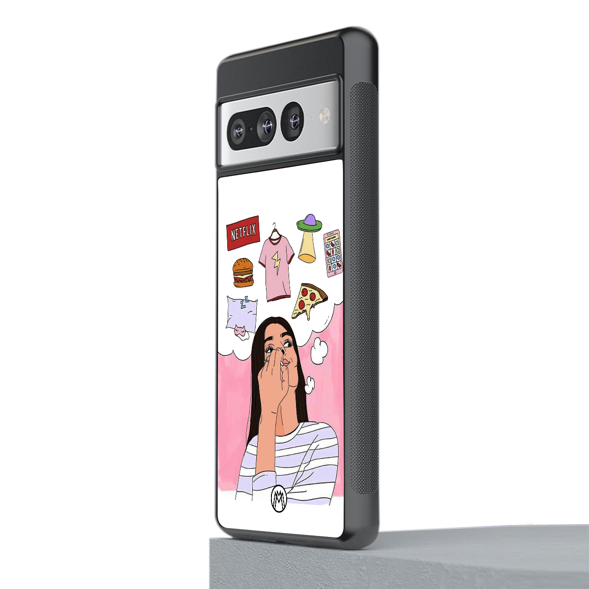 netflix and chill back phone cover | glass case for google pixel 7 pro
