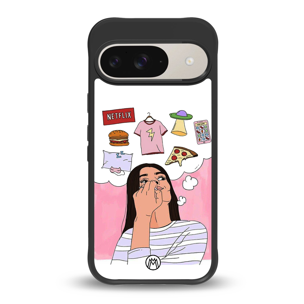 netflix and chill back phone cover | glass case for google pixel 9