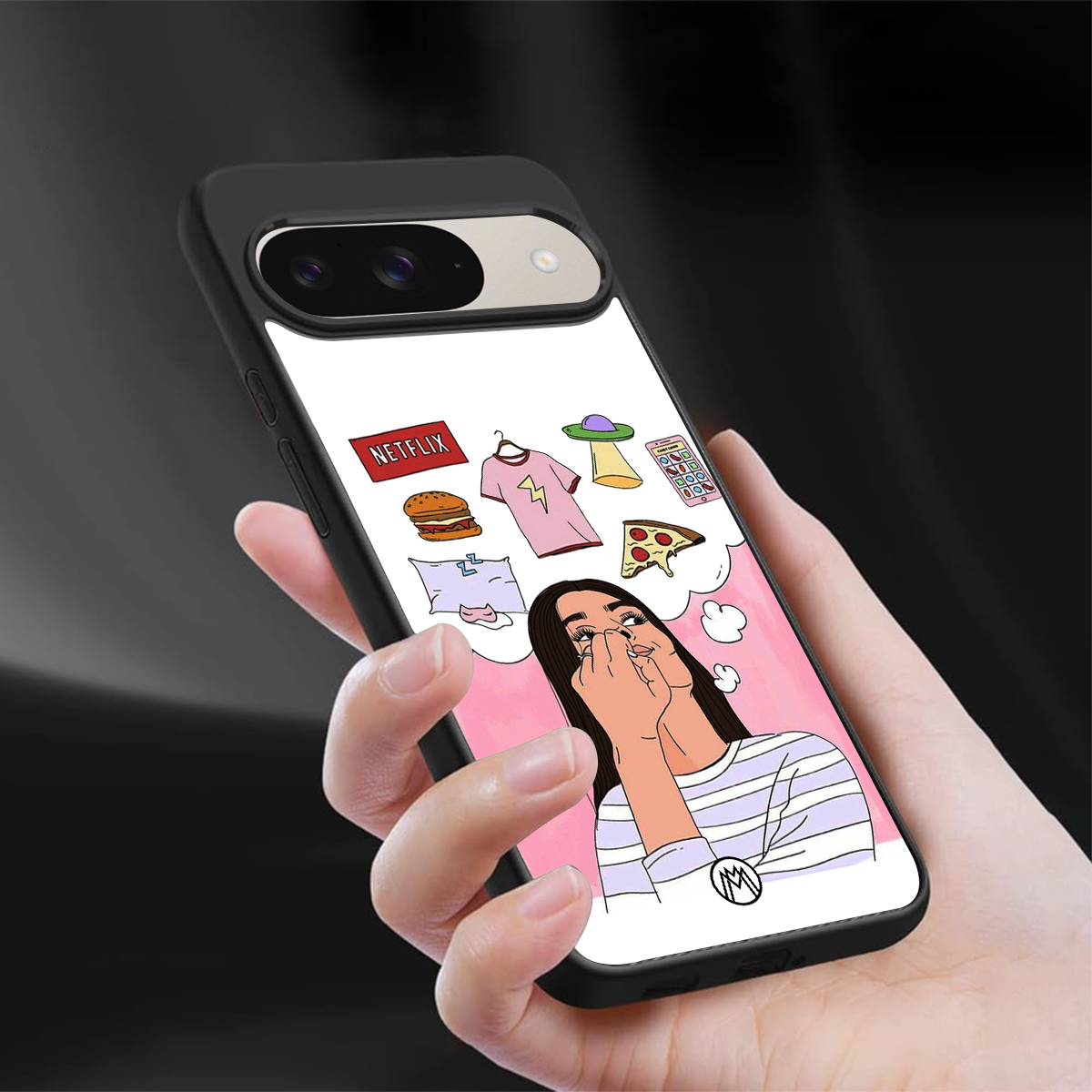 netflix and chill back phone cover | glass case for google pixel 9