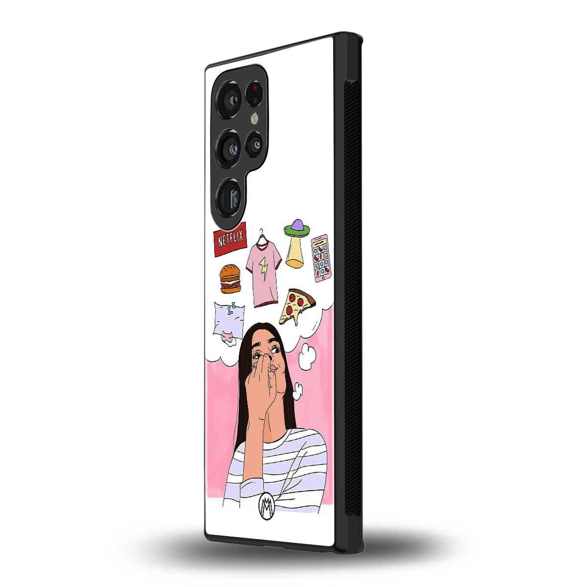 netflix and chill back phone cover | glass case for samsung galaxy s24 ultra