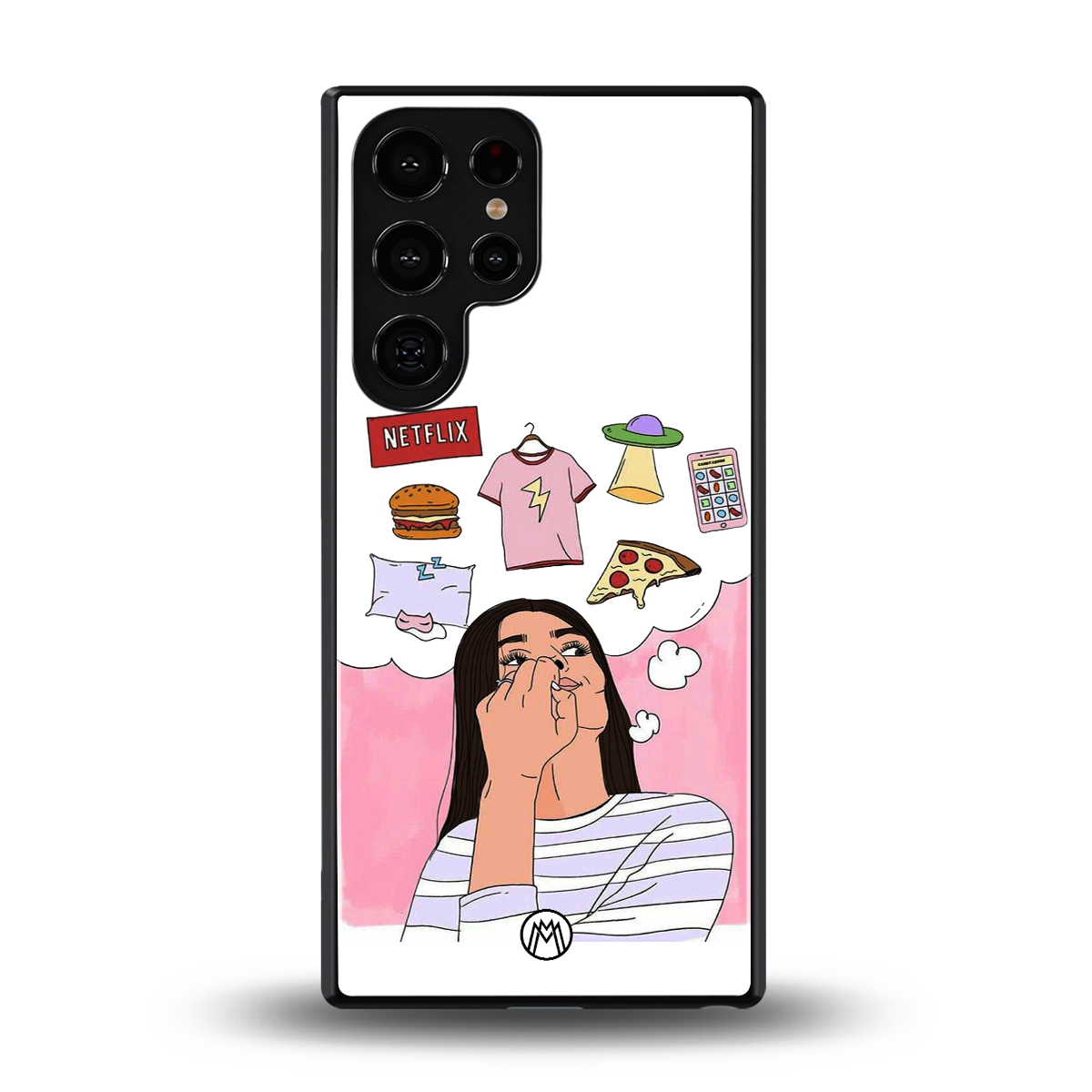 netflix and chill back phone cover | glass case for samsung galaxy s25 ultra