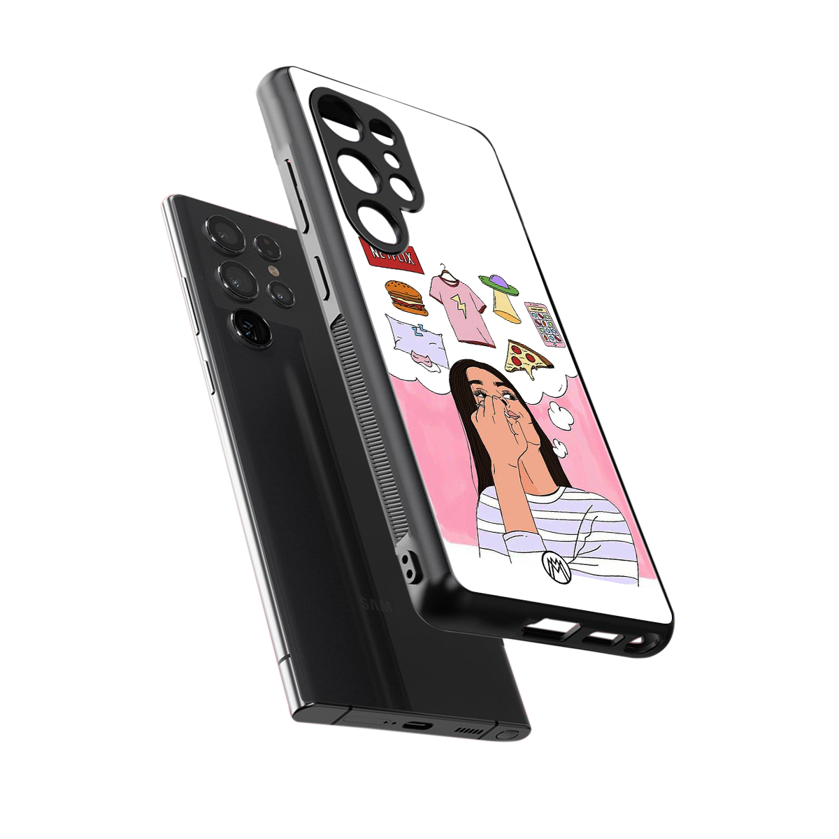netflix and chill back phone cover | glass case for samsung galaxy s25 ultra