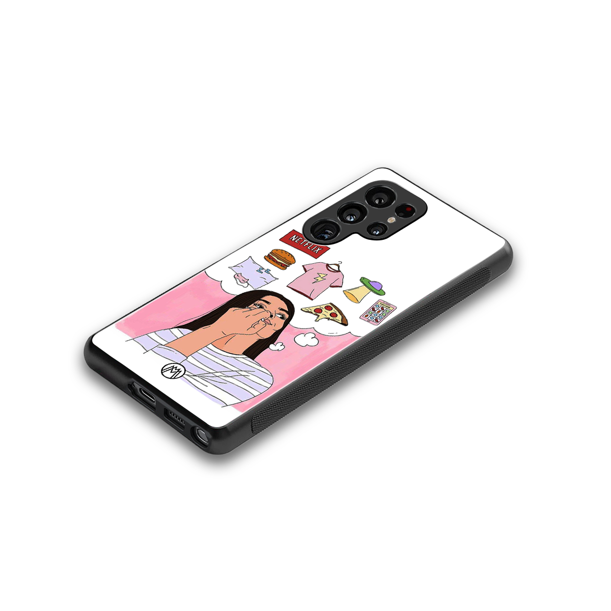netflix and chill back phone cover | glass case for samsung galaxy s25 ultra