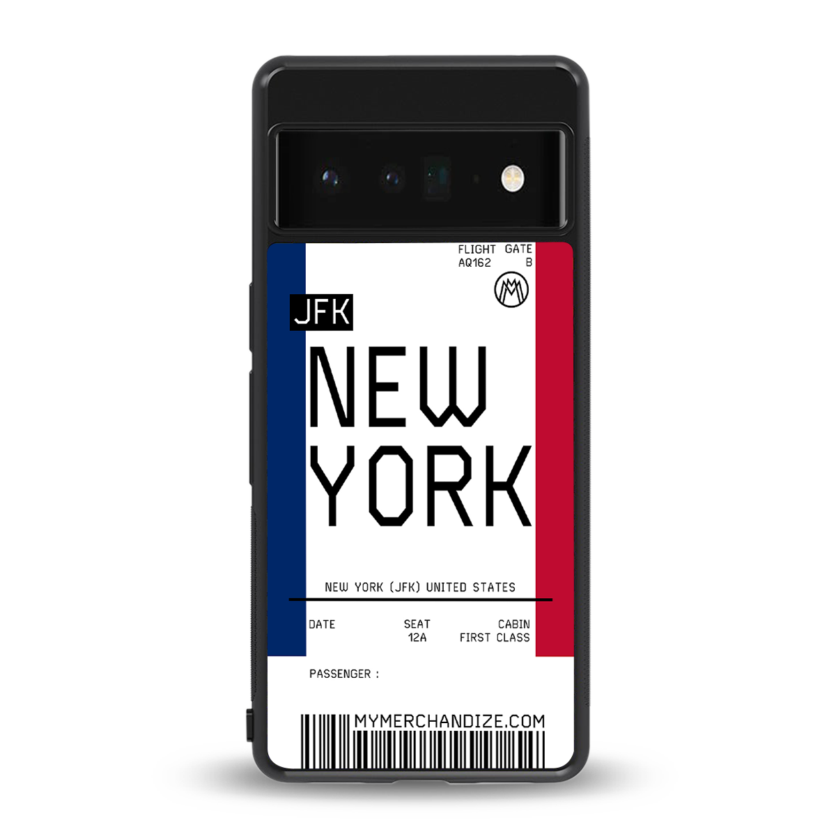 new york boarding pass back phone cover | glass case for google pixel 6 pro