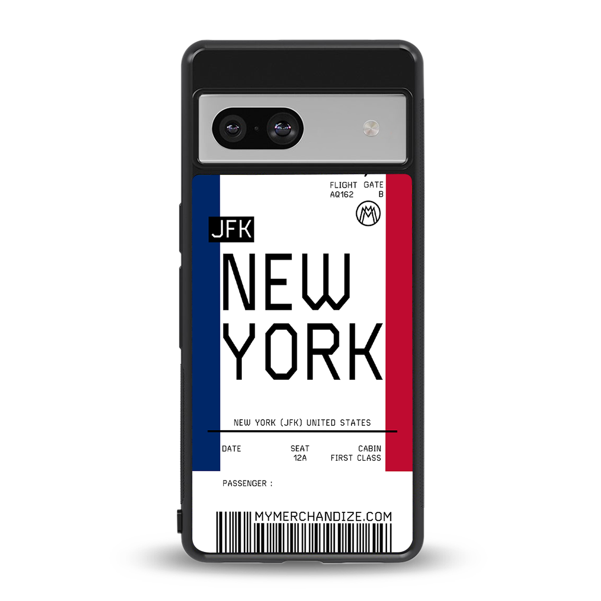 new york boarding pass back phone cover | glass case for Google Pixel 7