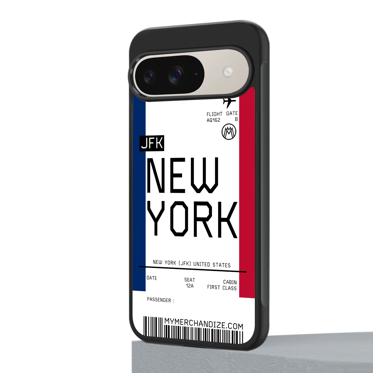 new york boarding pass back phone cover | glass case for google pixel 9
