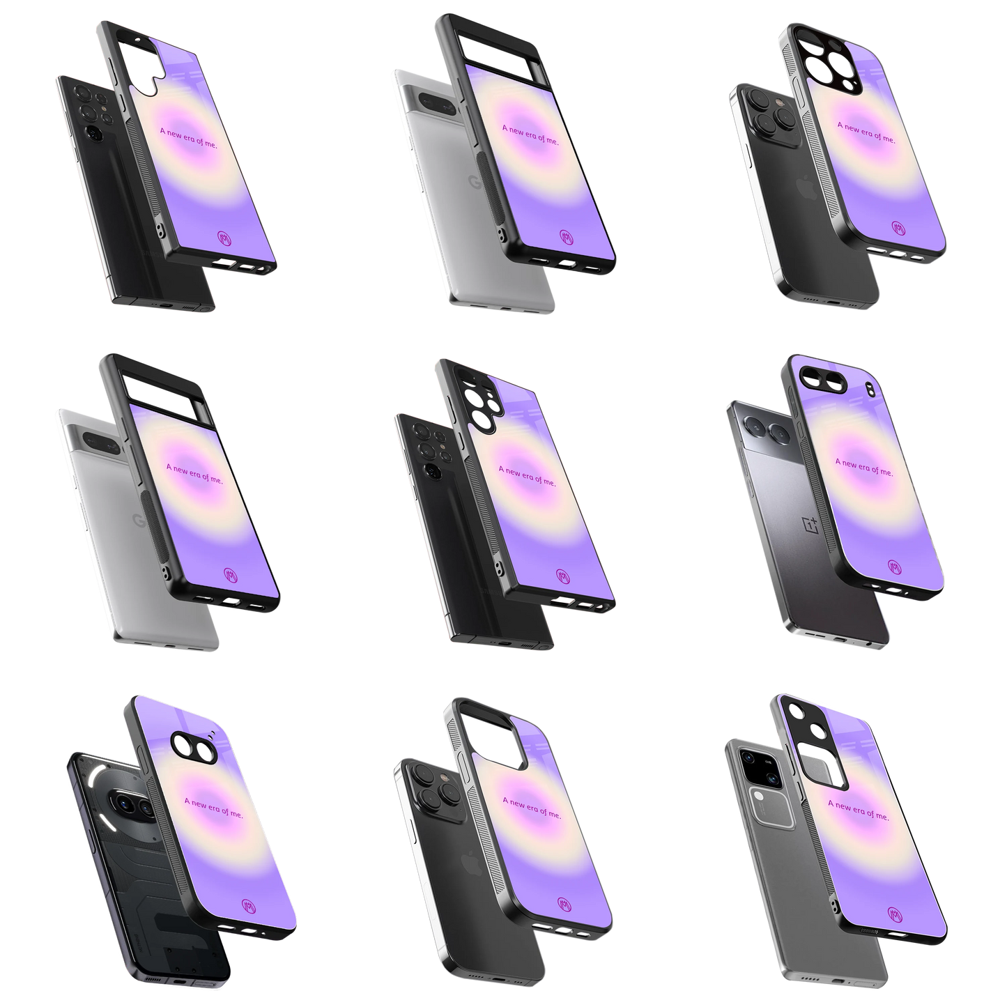 Durable Glass Back Mobile Case for iPhone, Samsung, OnePlus, Google Pixel, Redmi, Vivo, Oppo