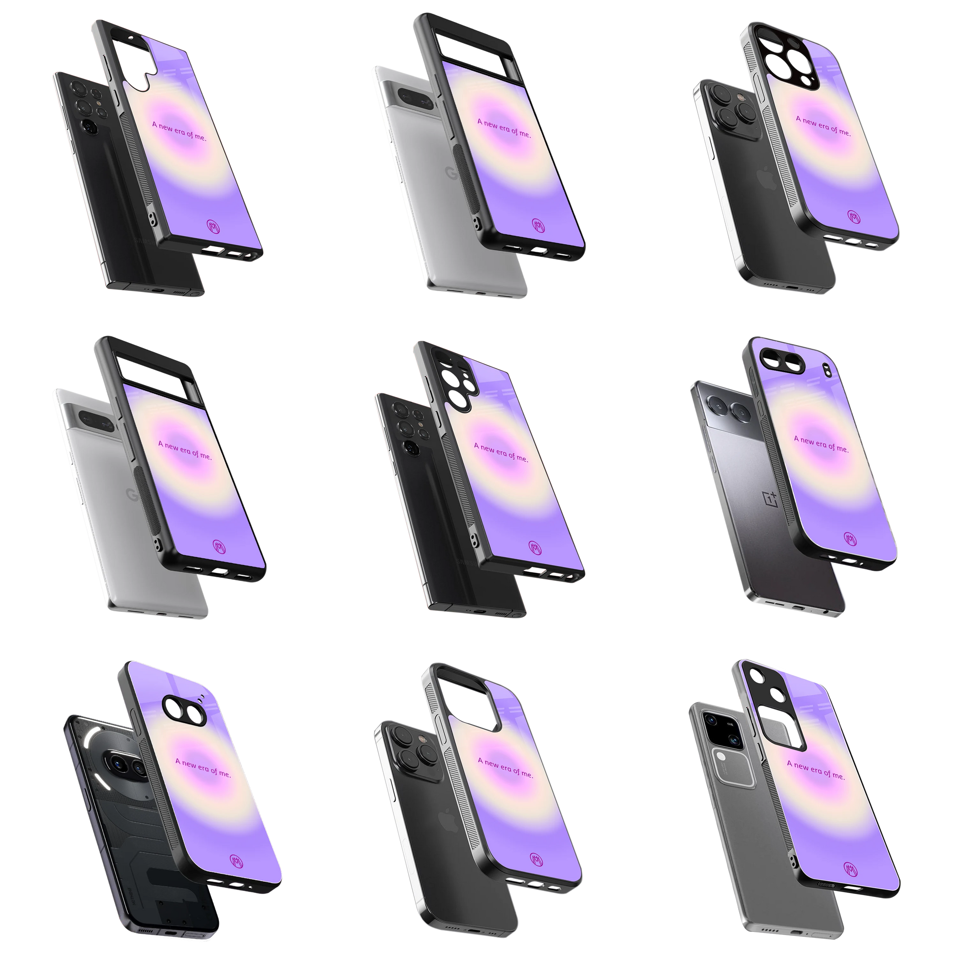 Durable Glass Back Mobile Case for iPhone, Samsung, OnePlus, Google Pixel, Redmi, Vivo, Oppo