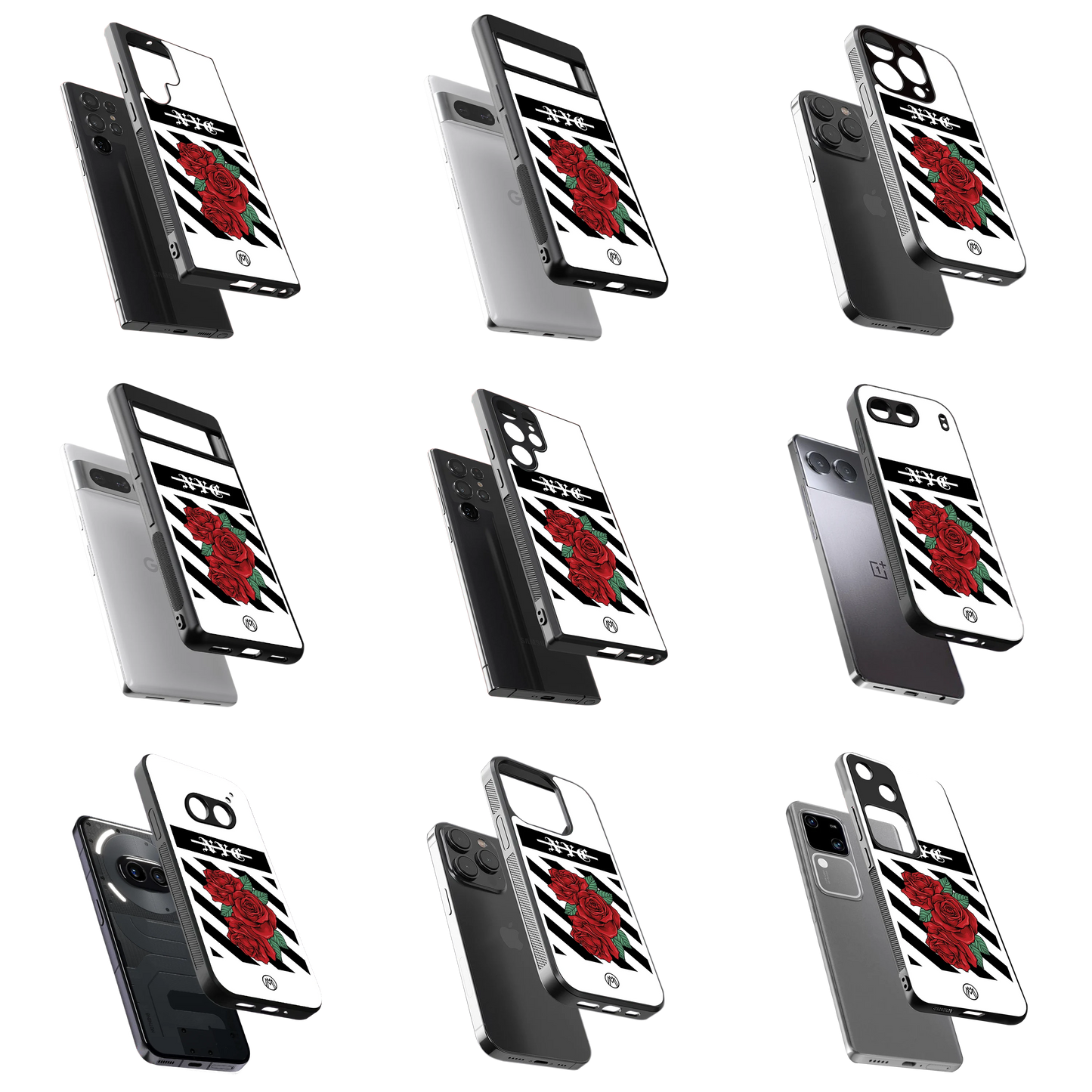 Durable Glass Back Mobile Case for iPhone, Samsung, OnePlus, Google Pixel, Redmi, Vivo, Oppo