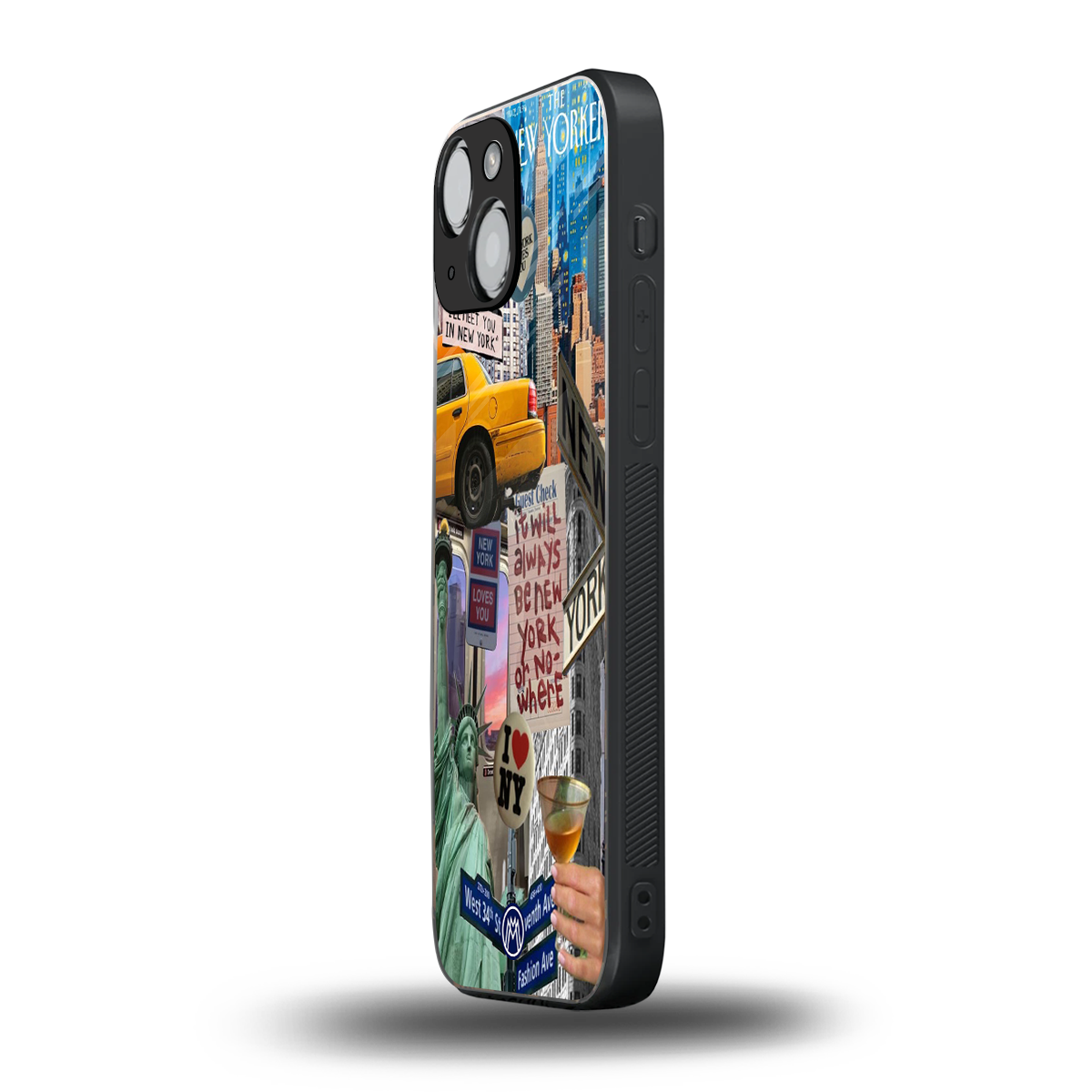 newyorker back phone cover | glass case for iphone 13 mini
