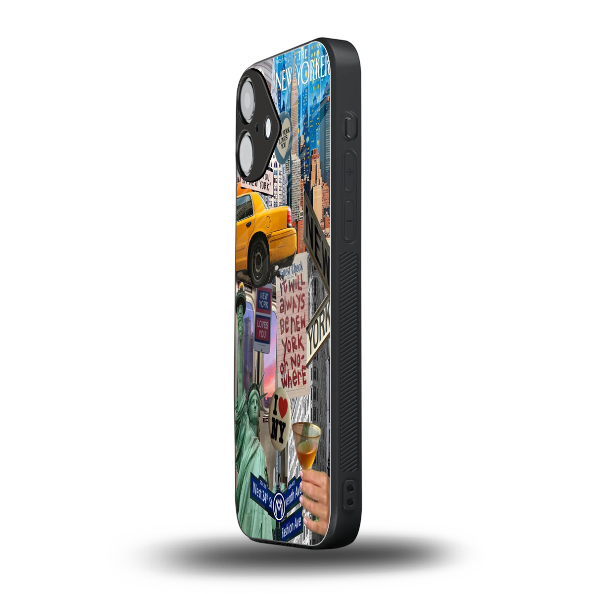 newyorker back phone cover | glass case for iphone 16 plus