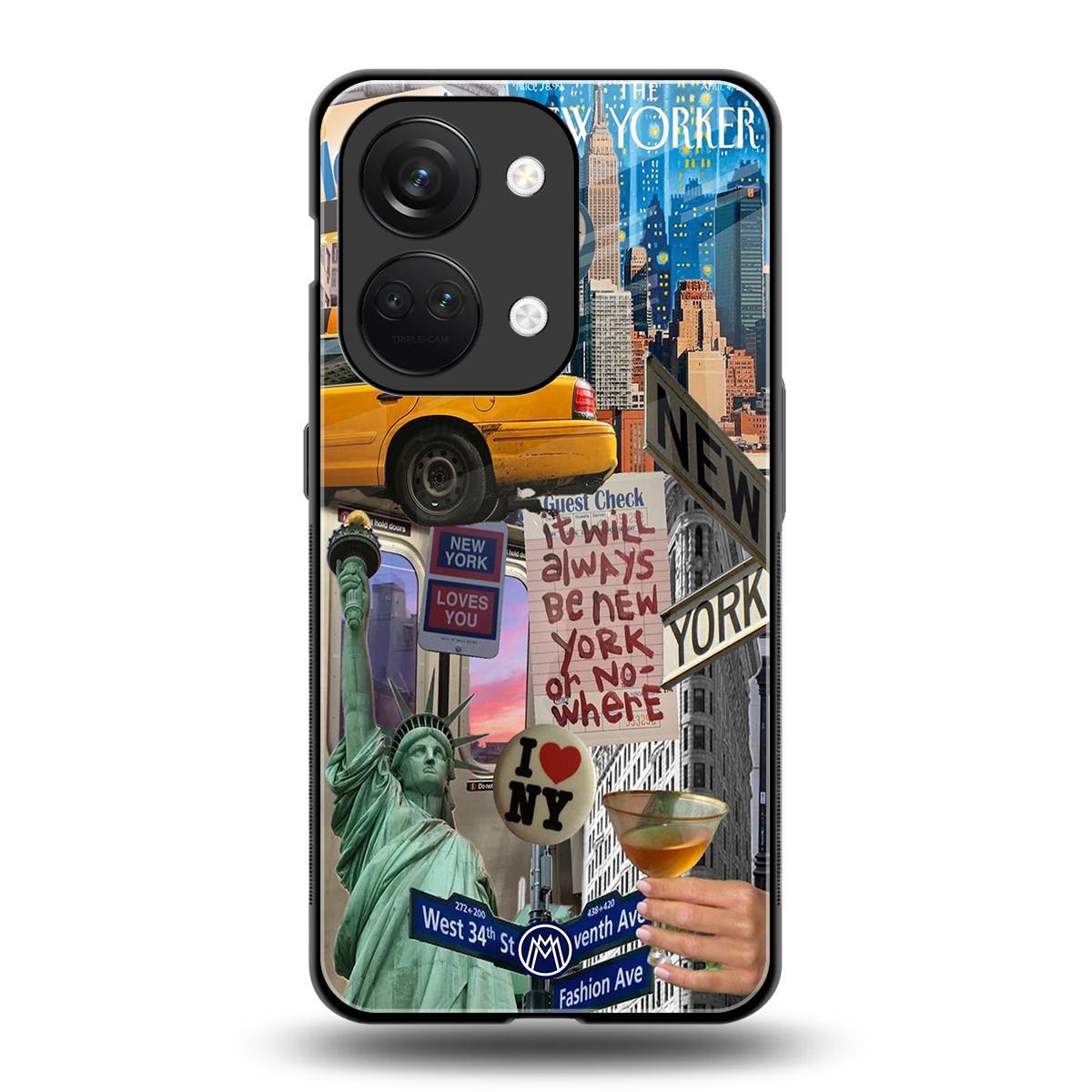 newyorker back phone cover | glass case for oneplus nord 3