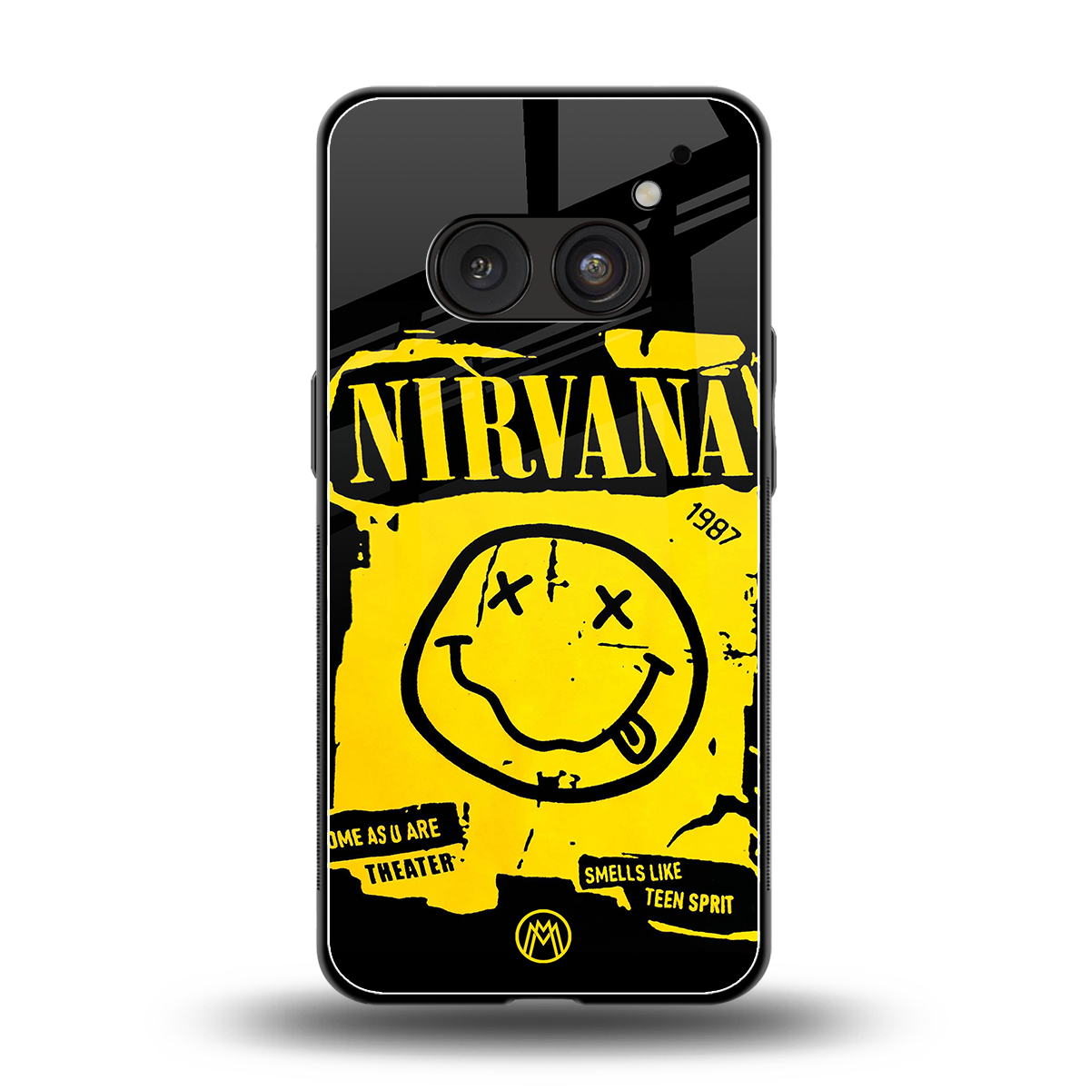 nirvana yellow back phone cover | glass case for nothing phone 2a