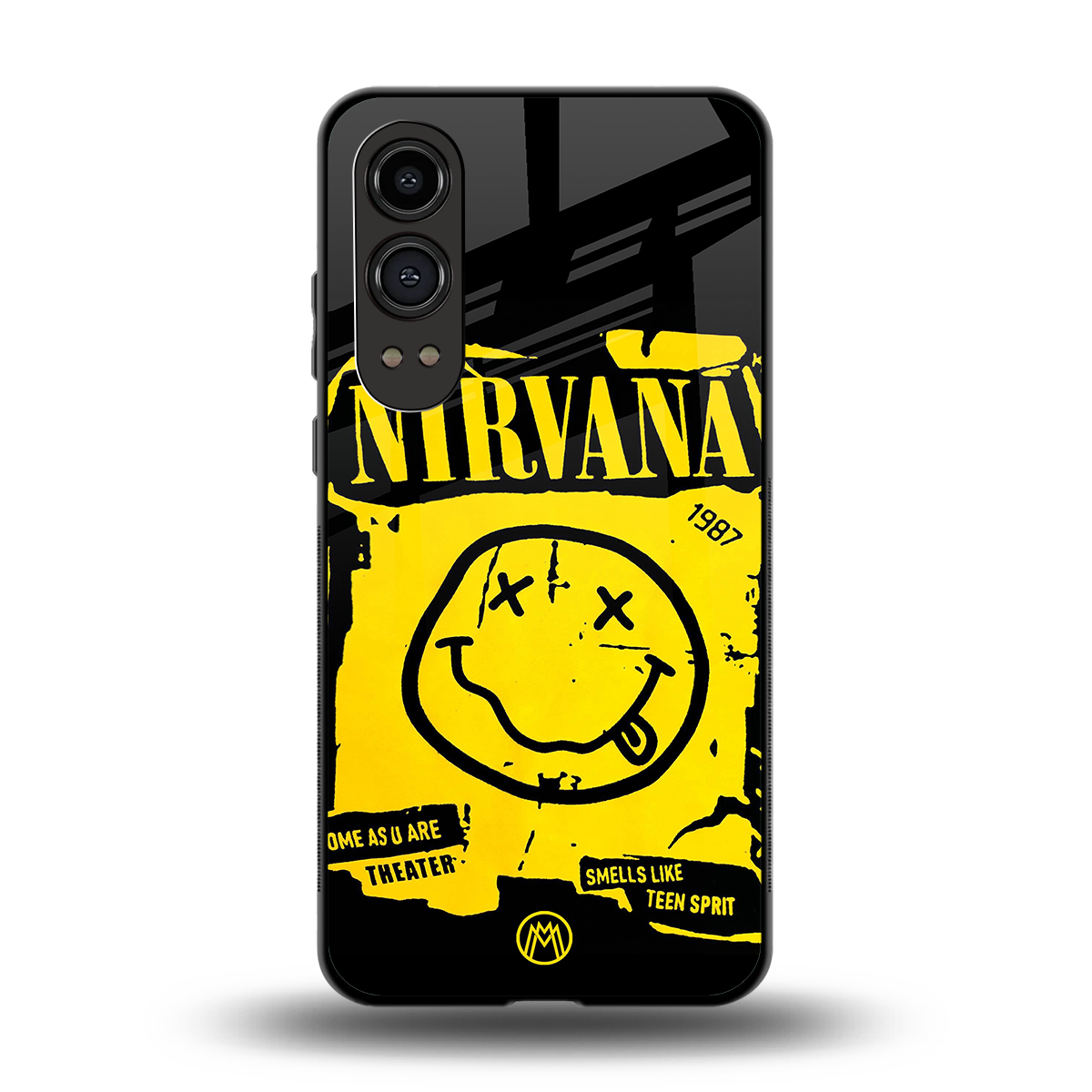 nirvana yellow back phone cover | glass case for oneplus nord ce 4 lite