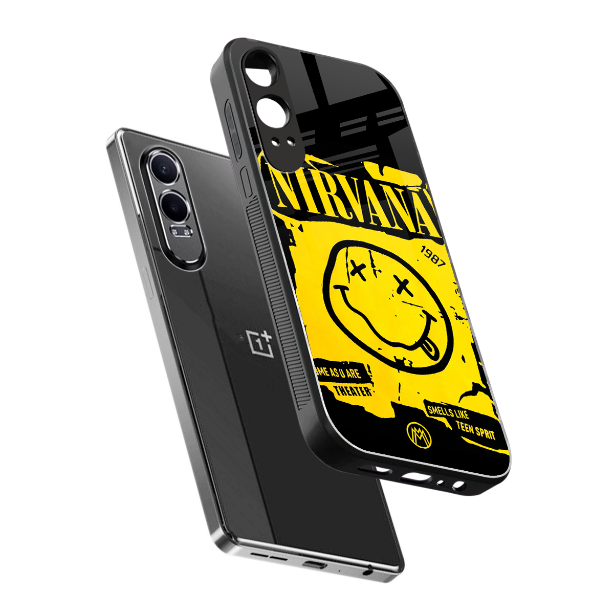 nirvana yellow back phone cover | glass case for oneplus nord ce 4 lite