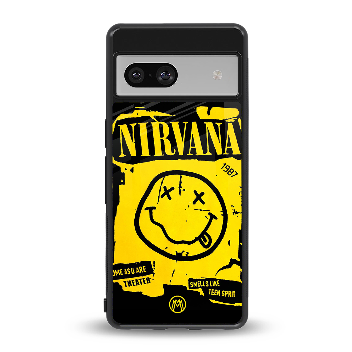 nirvana yellow back phone cover | glass case for Google Pixel 7A