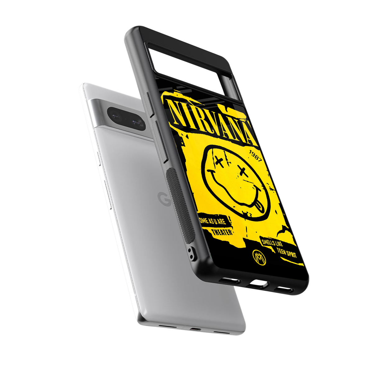 nirvana yellow back phone cover | glass case for Google Pixel 7A