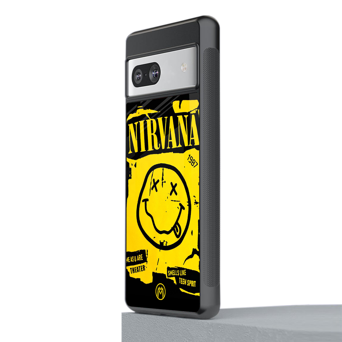 nirvana yellow back phone cover | glass case for Google Pixel 7A