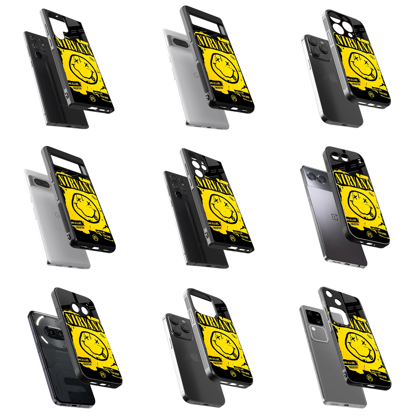Durable Glass Back Mobile Case for iPhone, Samsung, OnePlus, Google Pixel, Redmi, Vivo, Oppo