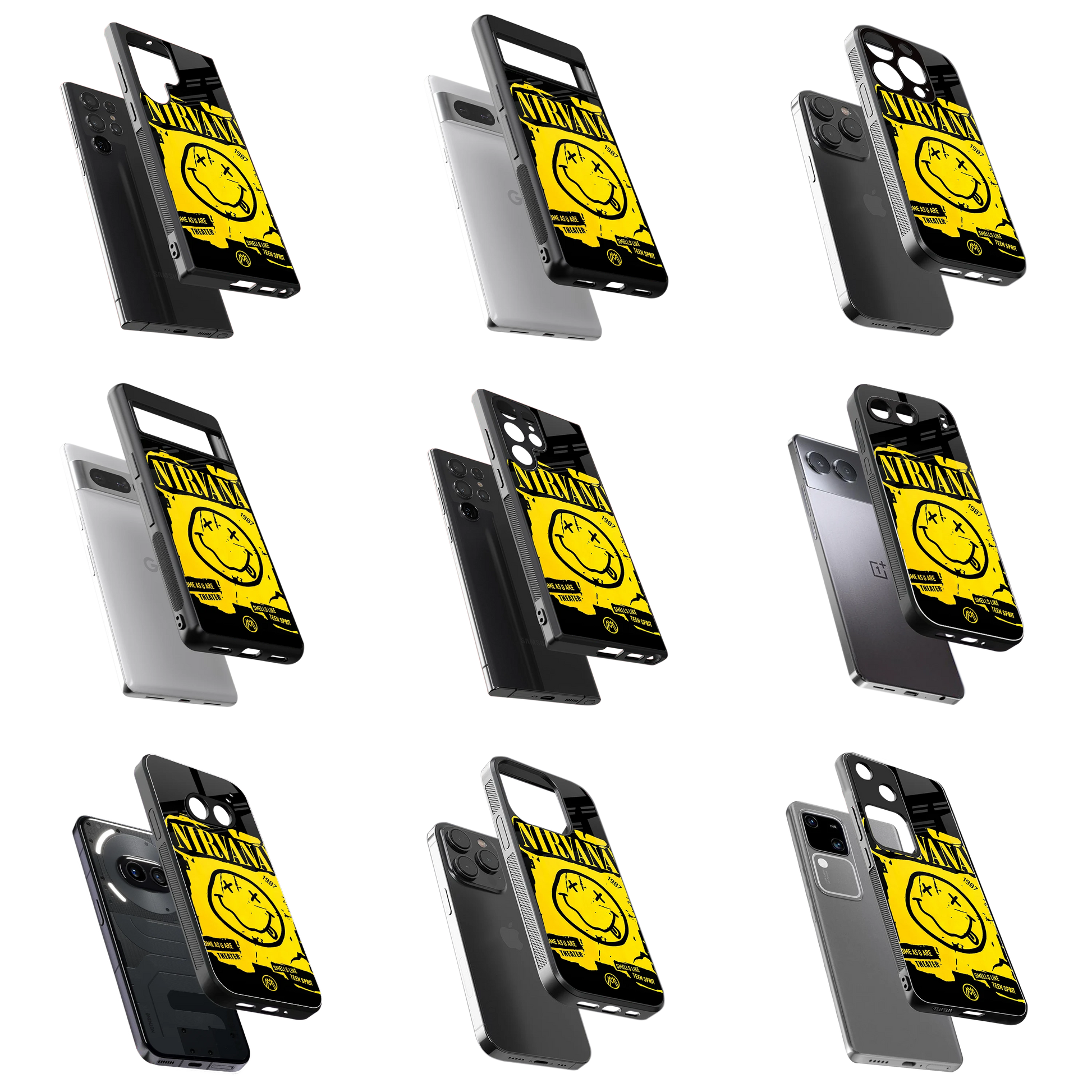 Durable Glass Back Mobile Case for iPhone, Samsung, OnePlus, Google Pixel, Redmi, Vivo, Oppo