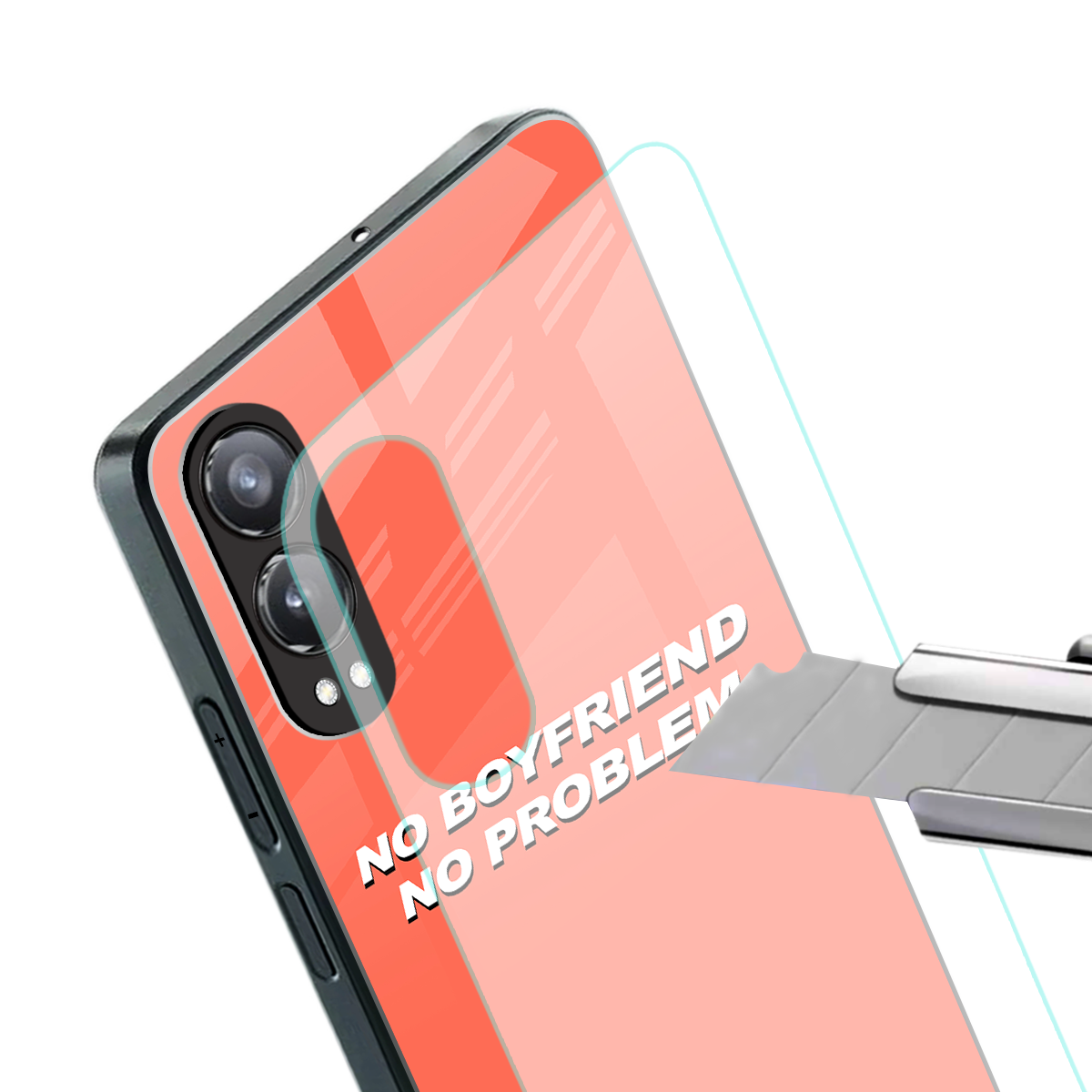 no boyfriend no problem back phone cover | glass case for oneplus nord ce 4 lite