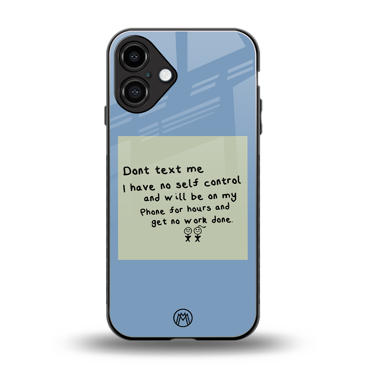 no self control back phone cover | glass case for iphone 16 plus