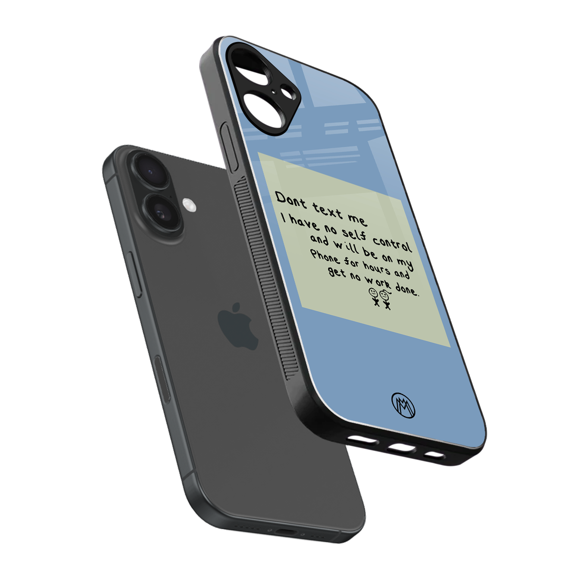 no self control back phone cover | glass case for iphone 16 plus