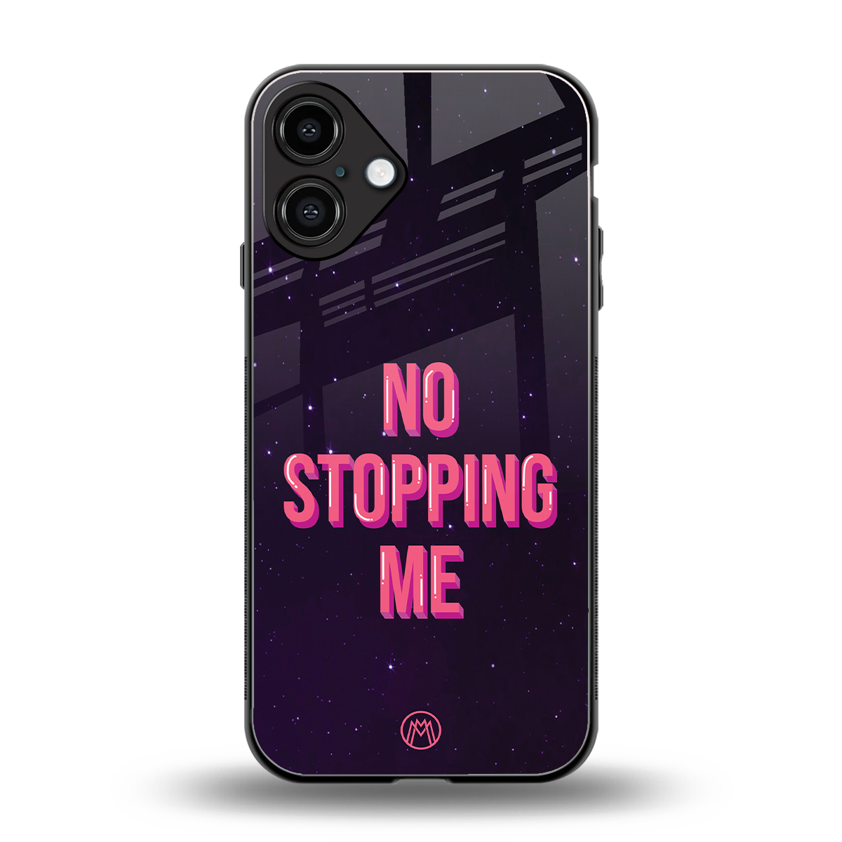no stopping me back phone cover | glass case for iphone 16 plus