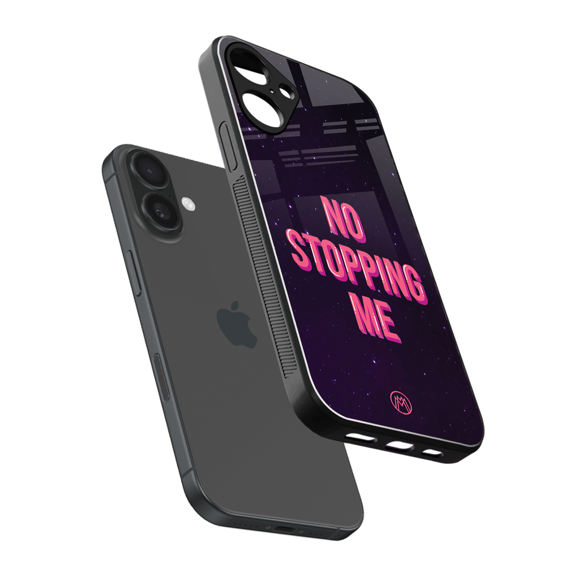 no stopping me back phone cover | glass case for iphone 16 plus