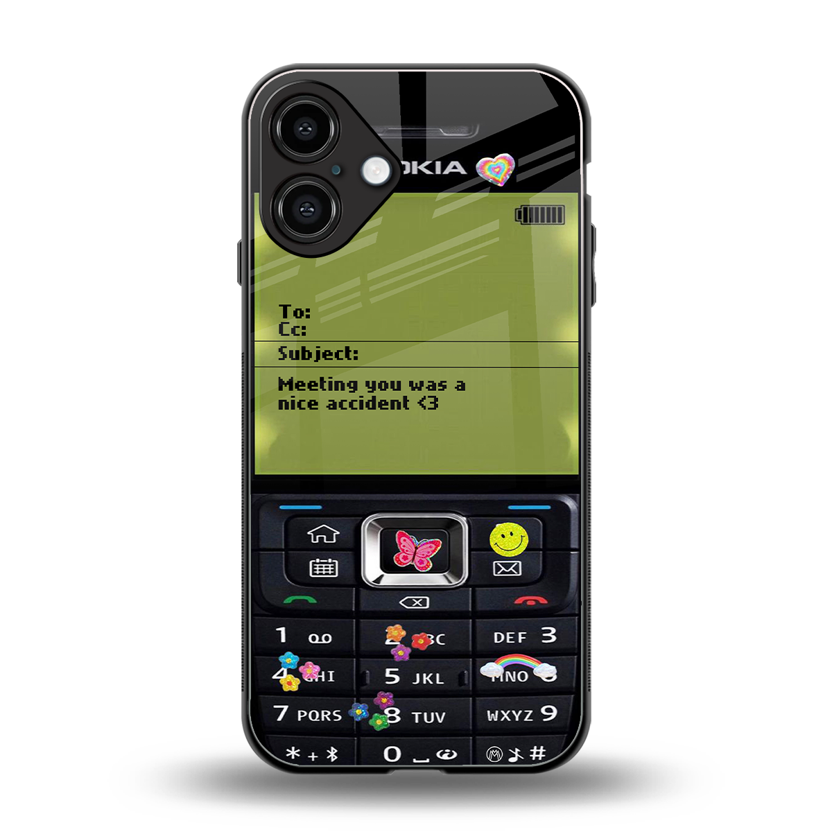 nokia vintage back phone cover | glass case for iphone 16 plus