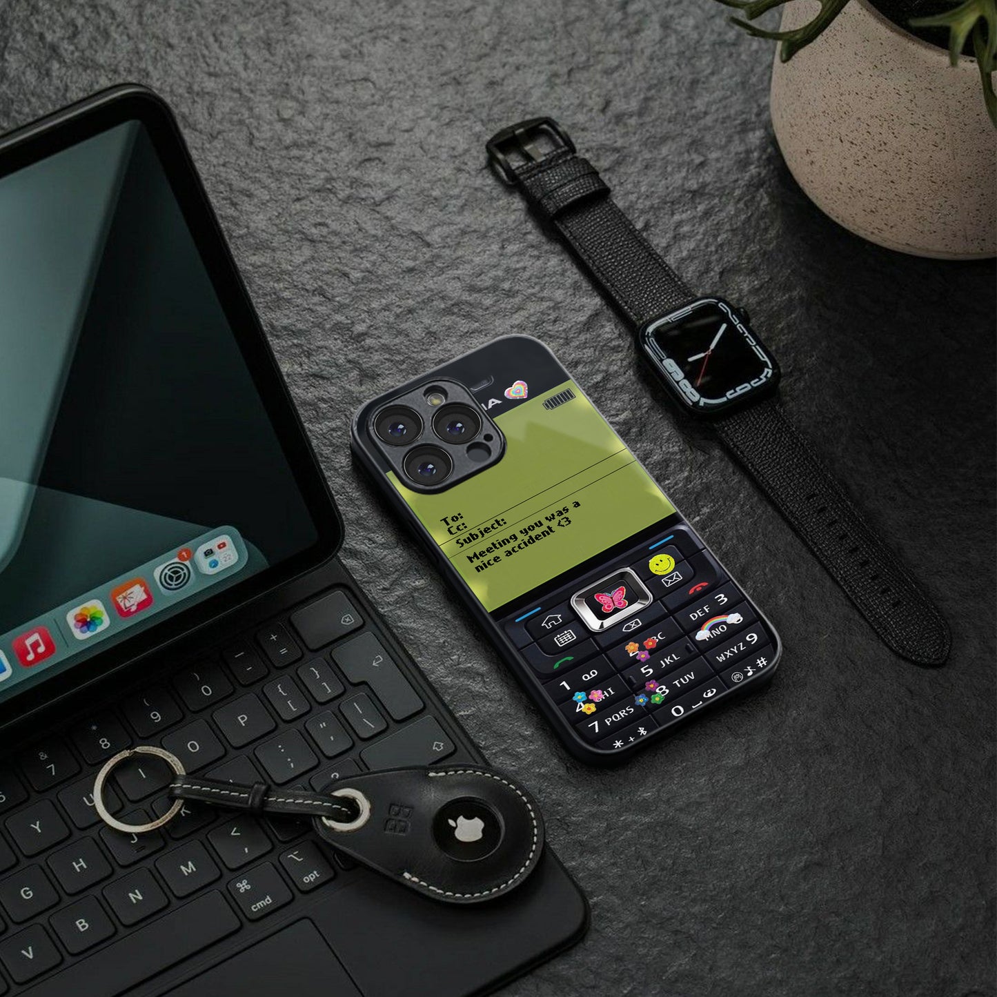 nokia vintage back phone cover | glass case for iphone 16 pro max